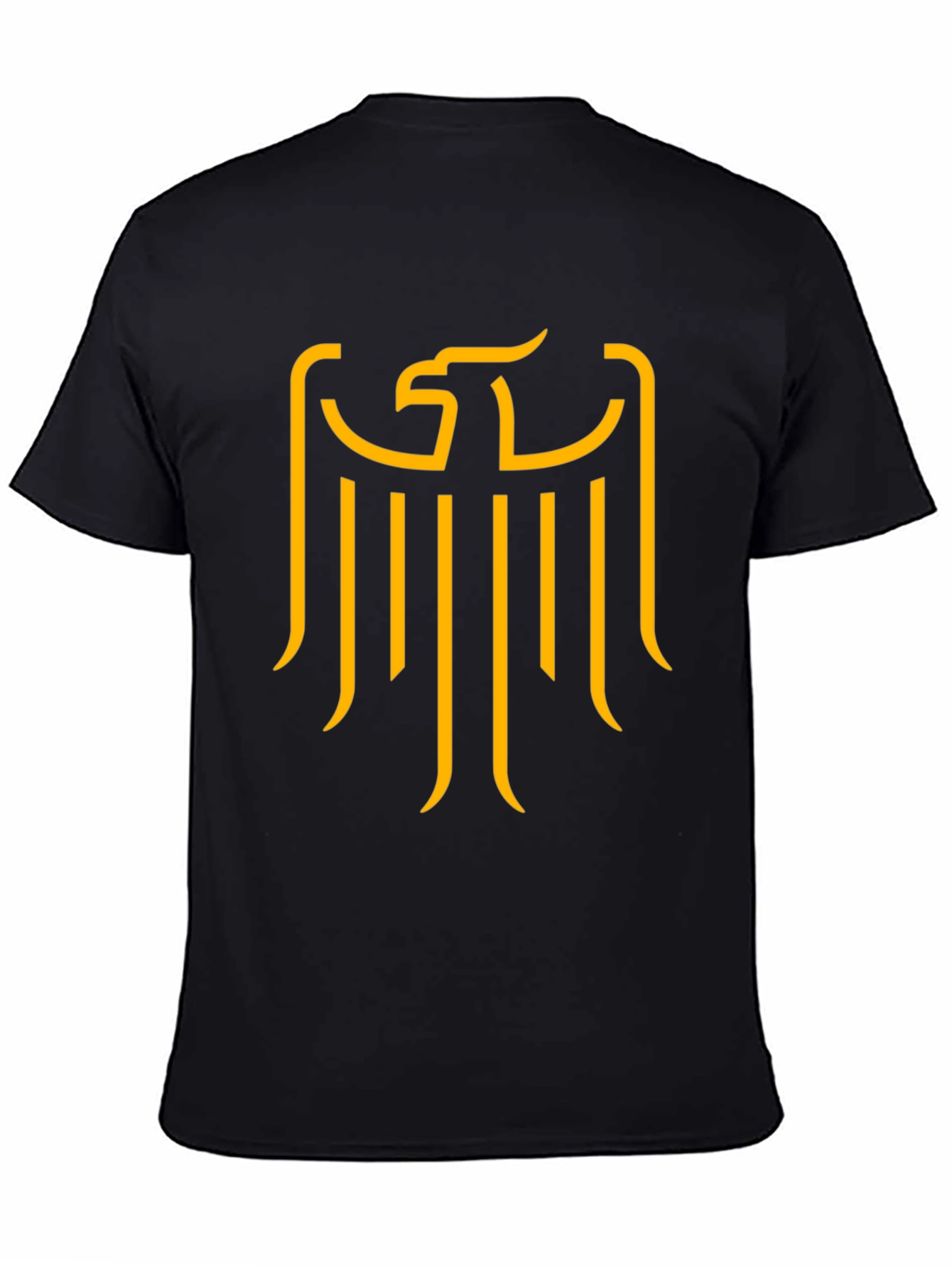 Black Black T-Shirt with Golden German Eagle Graphic view 4