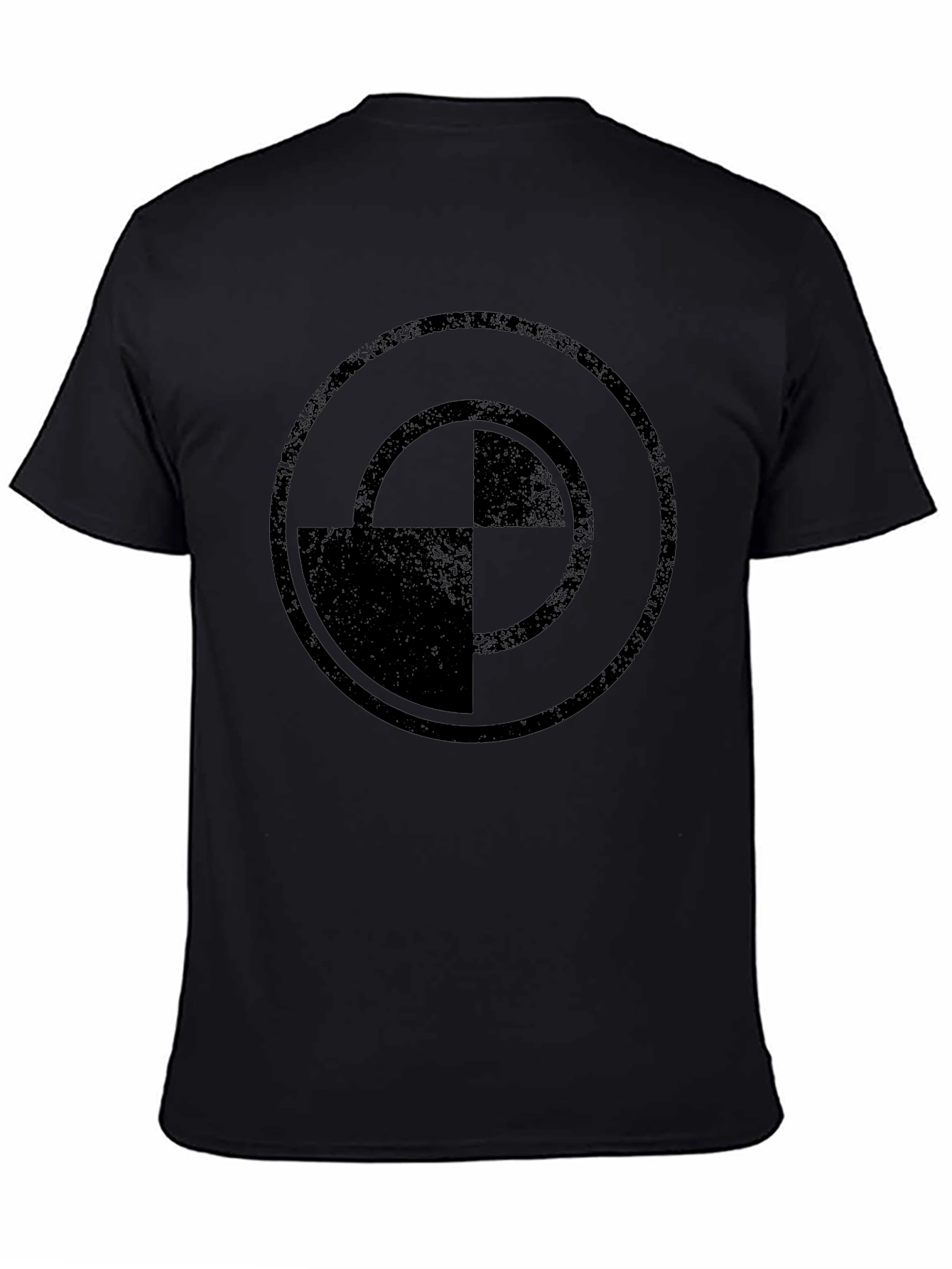 Black Geometric Circle Graphic Print Black Tee view 4