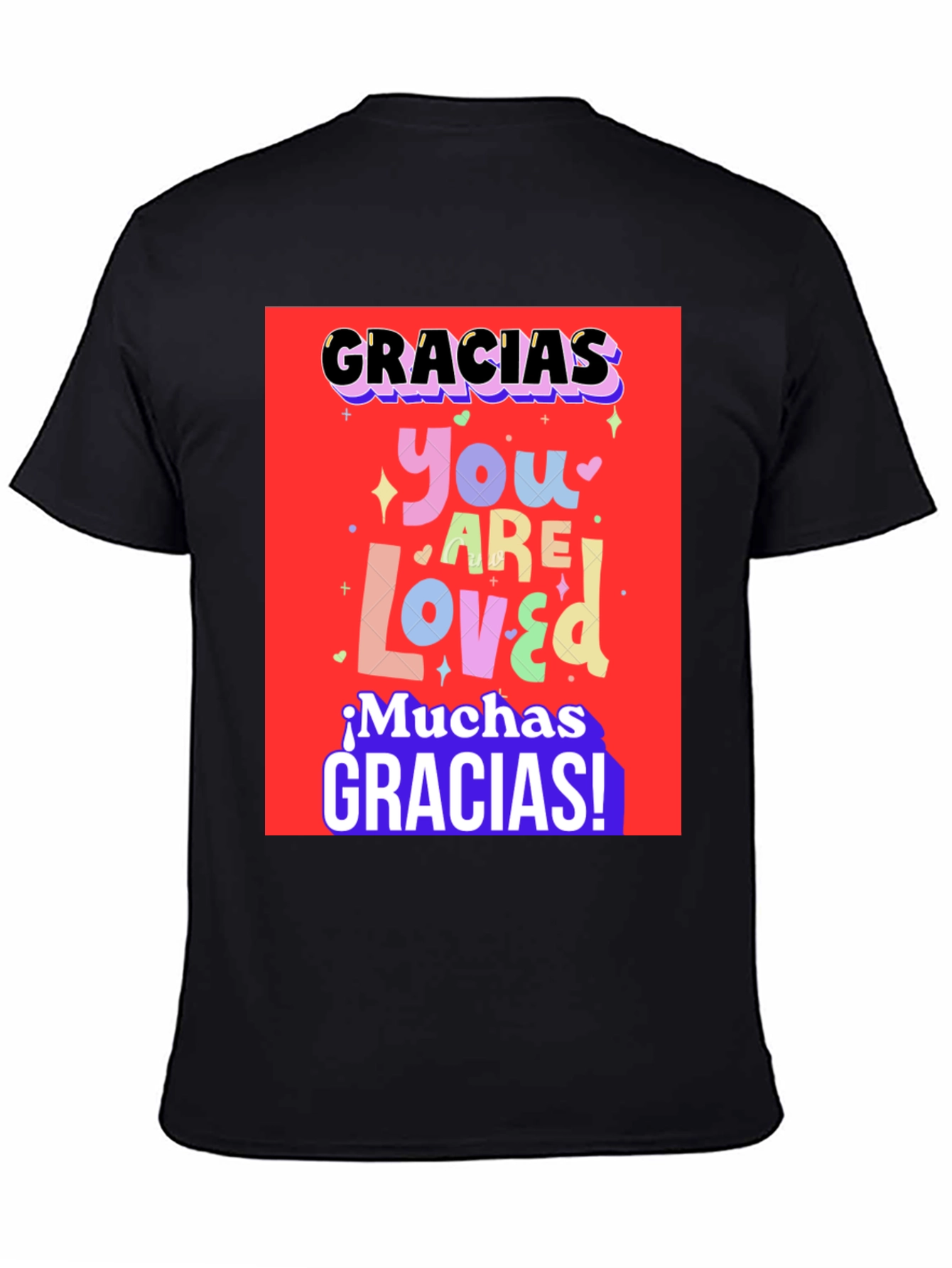 Black Gracias You Are Loved Graphic T-Shirt view 4