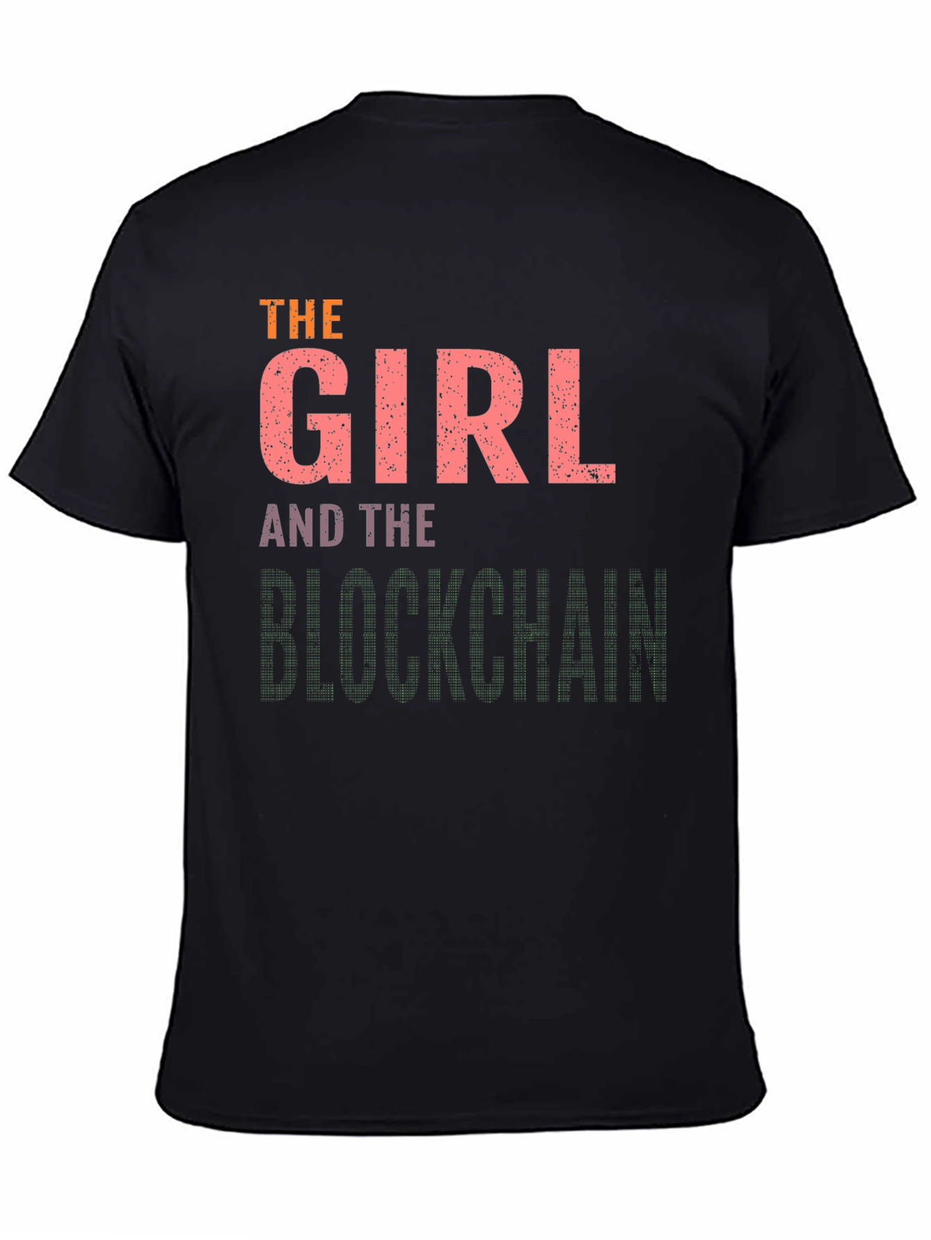 Black The Girl and the Blockchain Black T-Shirt view 4