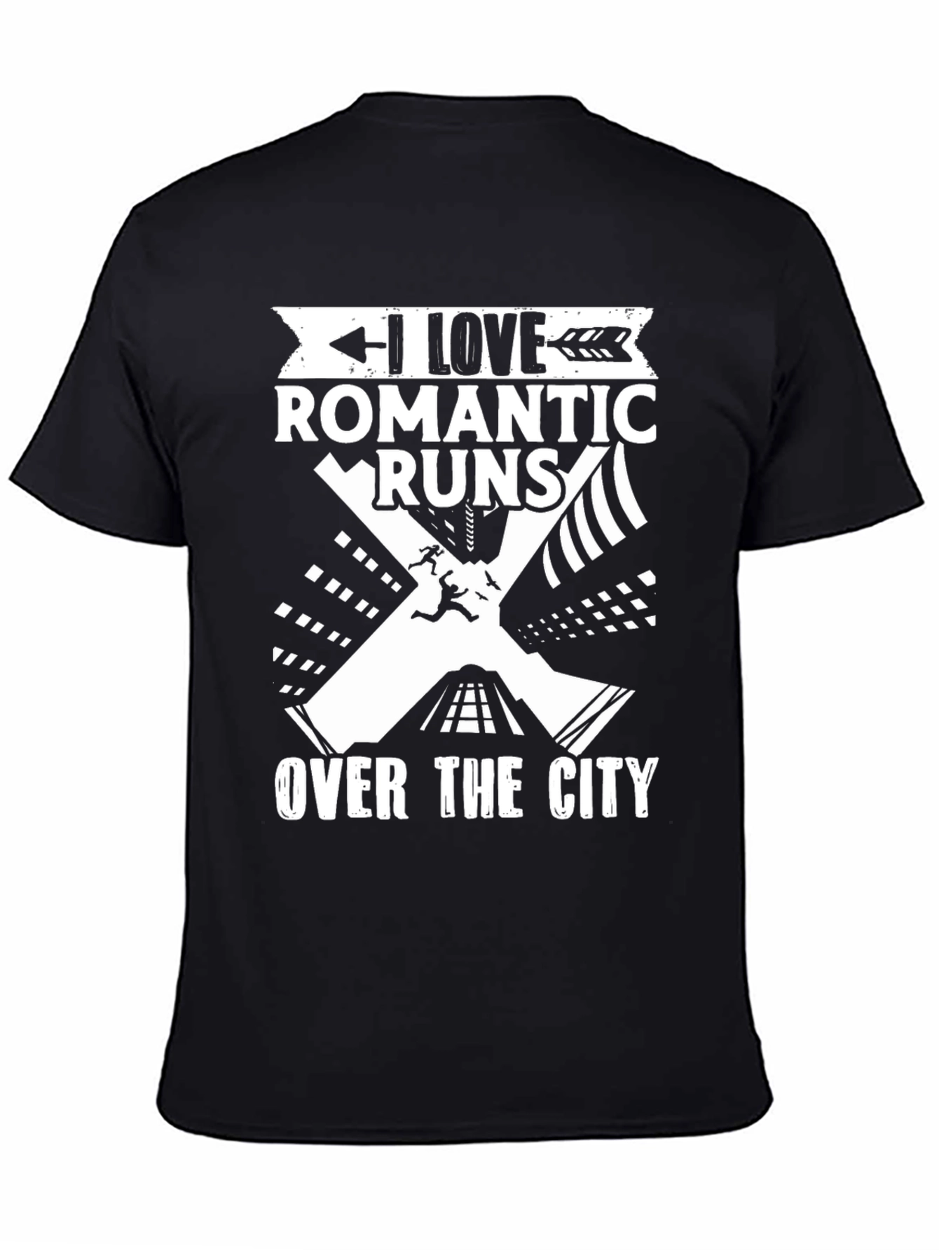 Romantic Runs Over the City Graphic Tee - Black - 4
