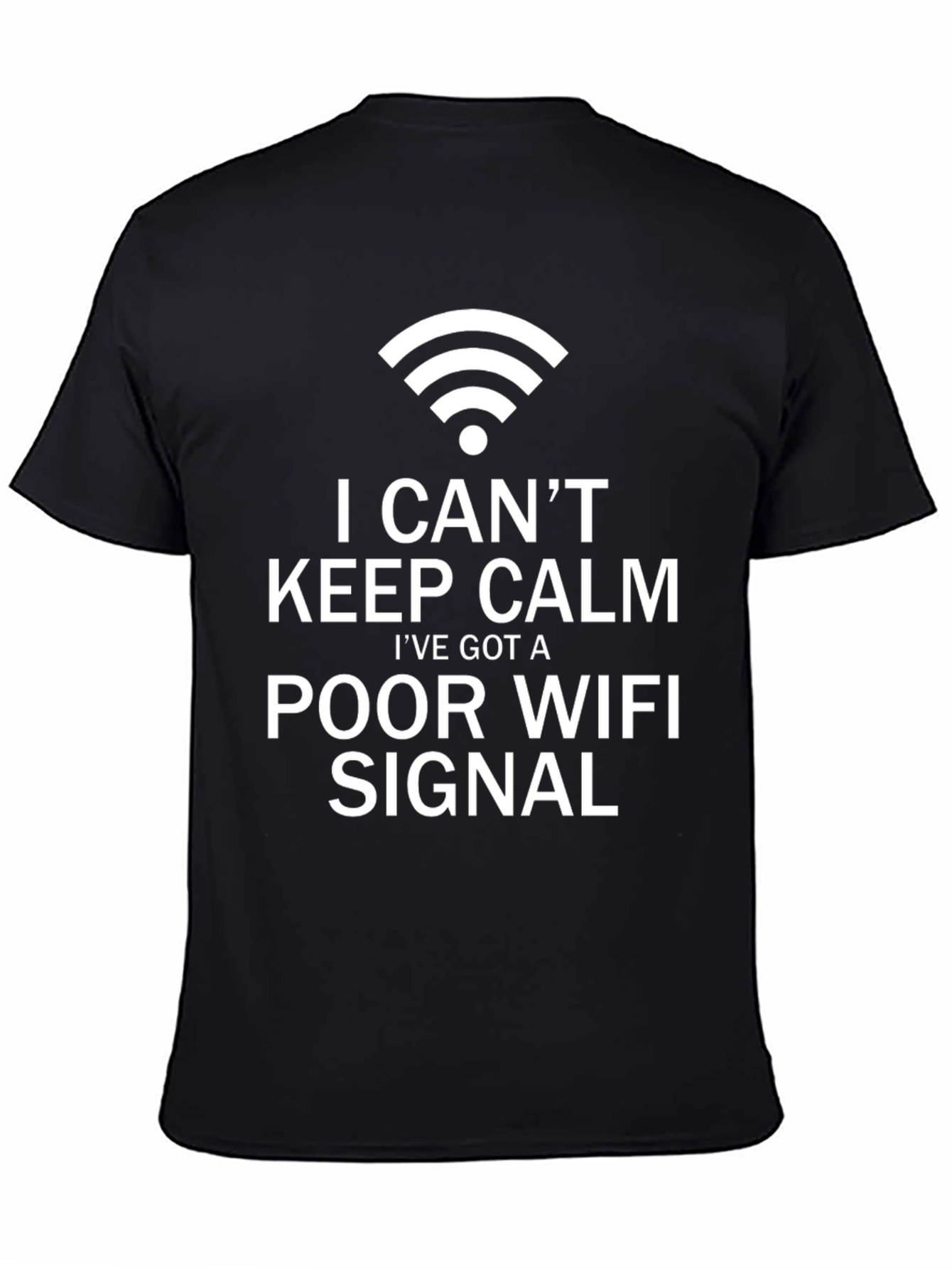 Black Funny Poor Wifi Signal T-Shirt view 4