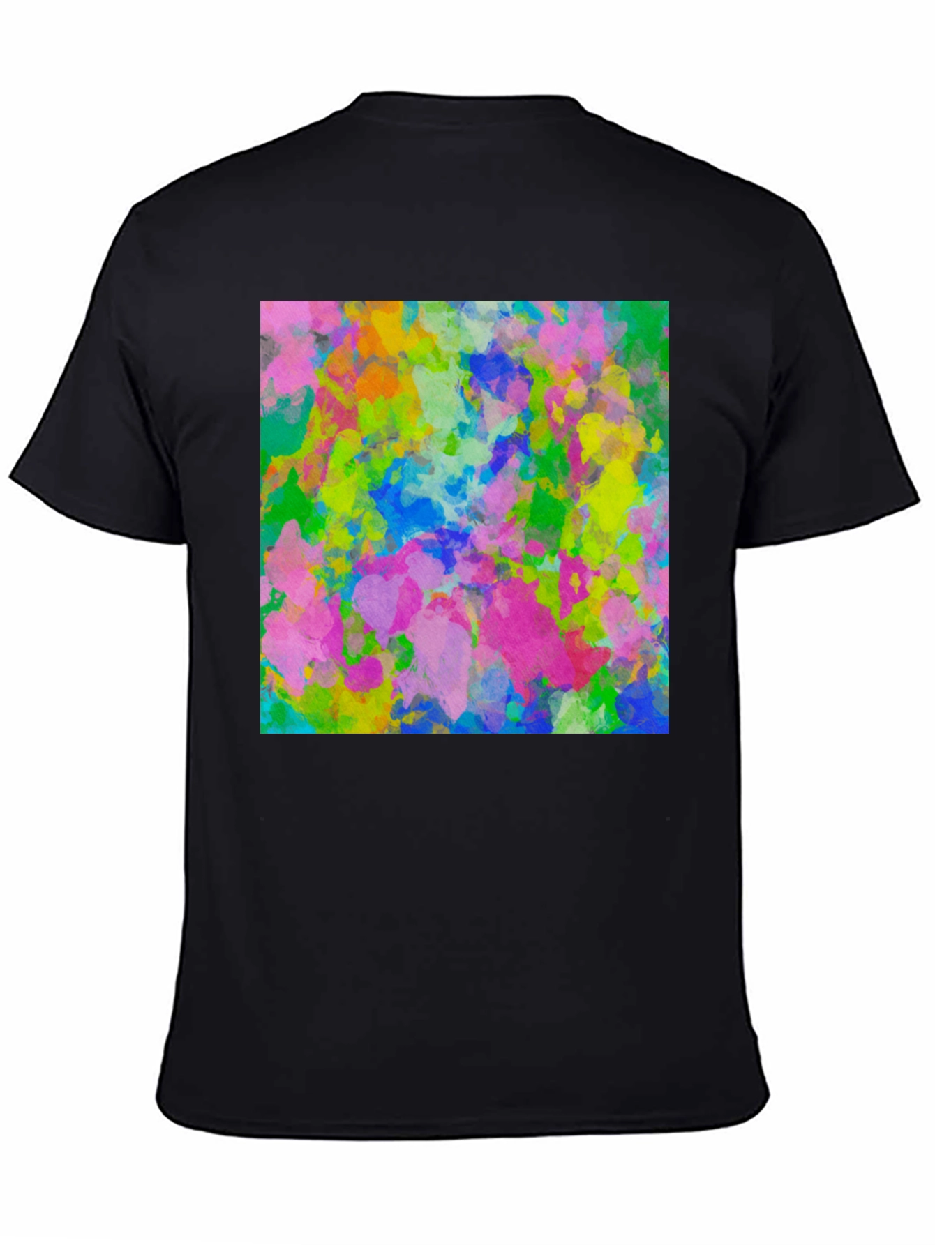 Black Abstract Art Print Black T-Shirt view 4