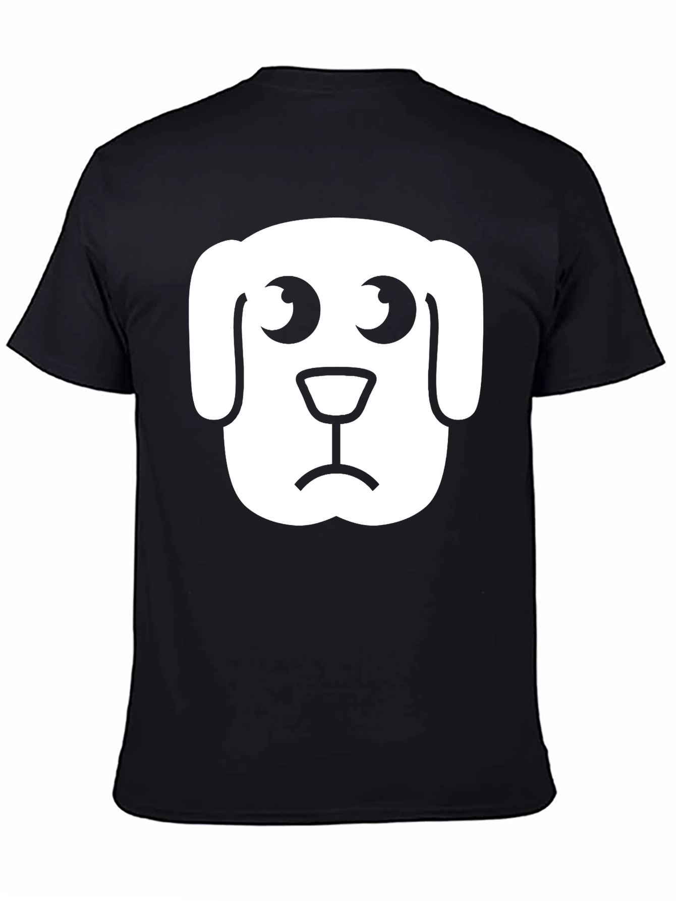 Black Sad Dog Graphic Tee - Black Cotton T-Shirt view 4