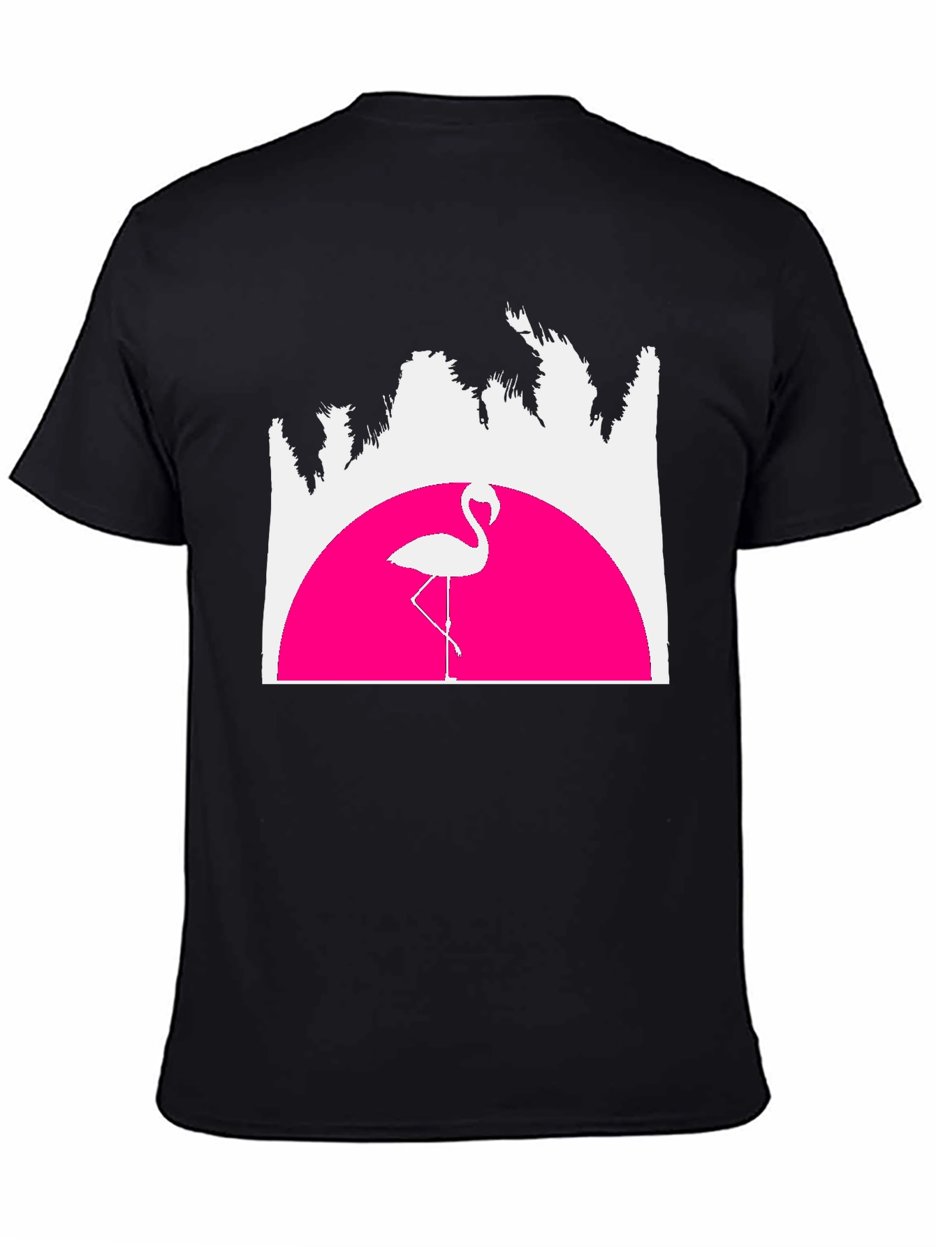 Black Retro Flamingo T-Shirt - Sunset Graphic Tee view 4