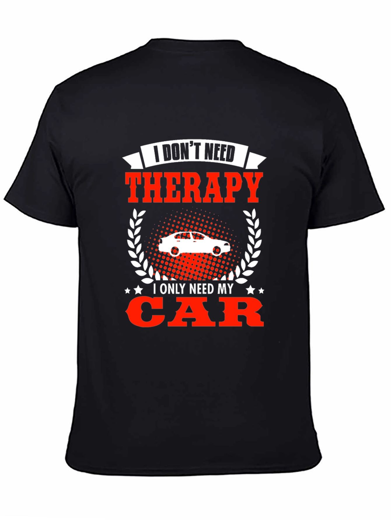 Black Funny Car Lover T-Shirt - Therapy Alternative view 4
