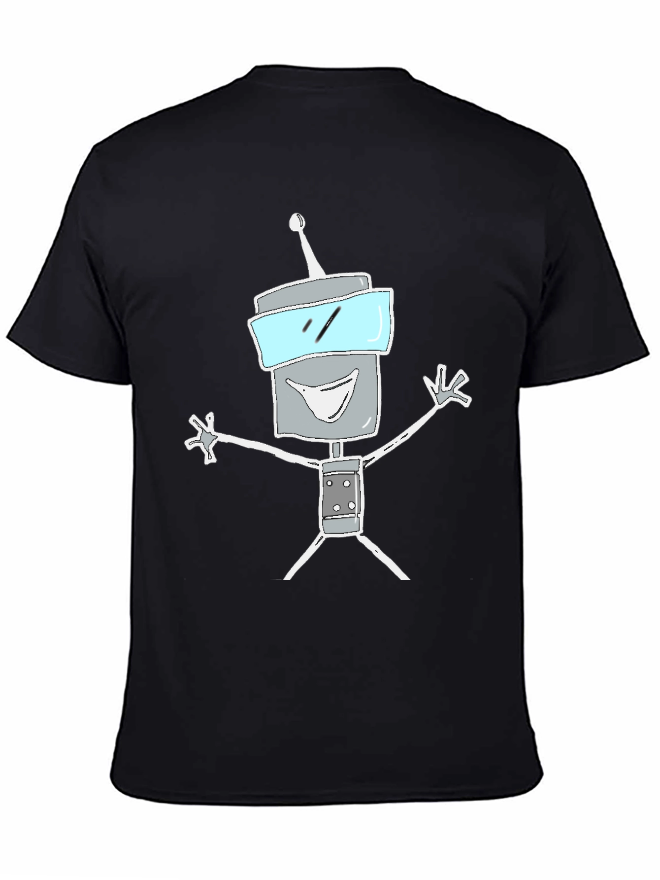 Black Robot Graphic Tee - Funky Casual Style view 4