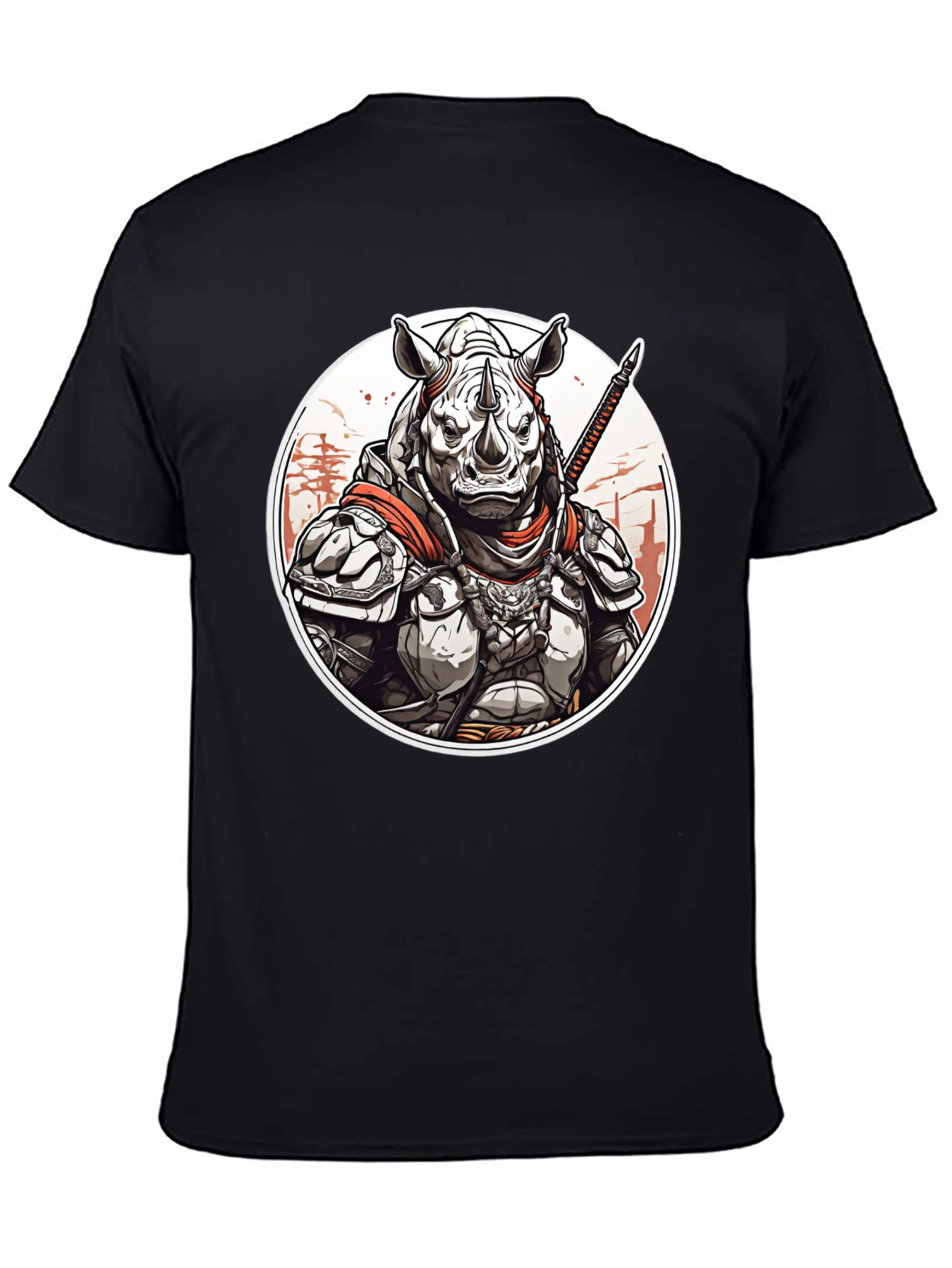 Black Rhino Samurai Graphic Tee - Black Cotton Blend view 4