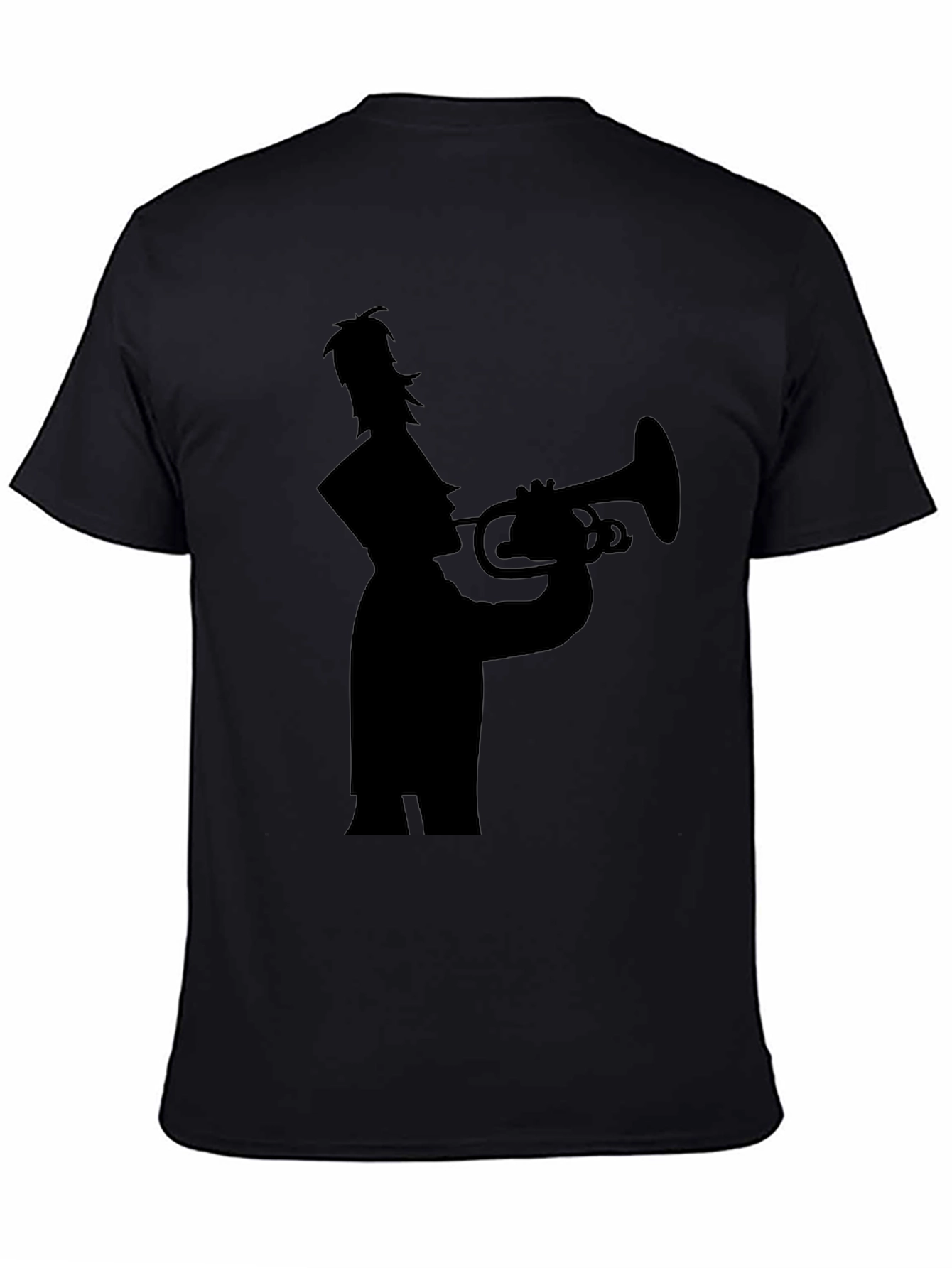 Black Trumpet Player Silhouette Tee - Black view 4