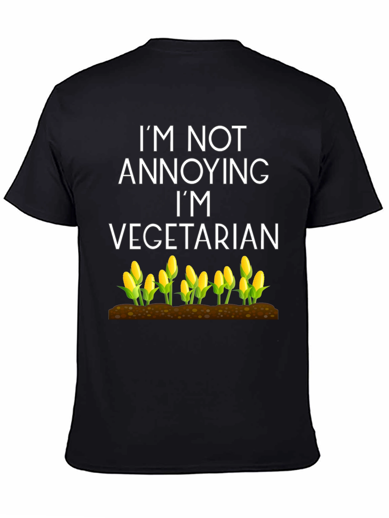 Black Vegetarian Corn Graphic Tee view 4