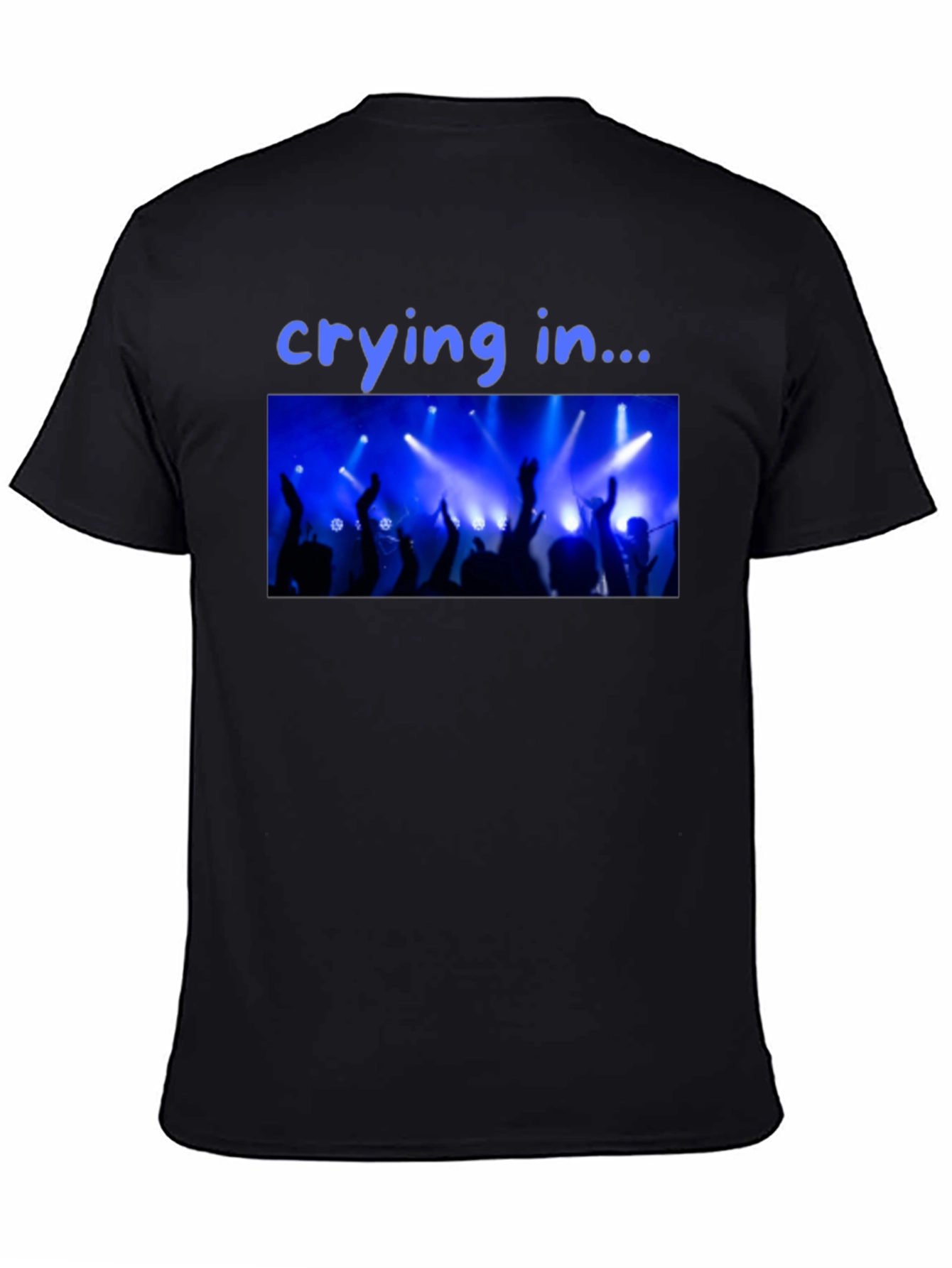 Black Crying in Concert T-Shirt - Black Crew Neck Graphic Tee view 4