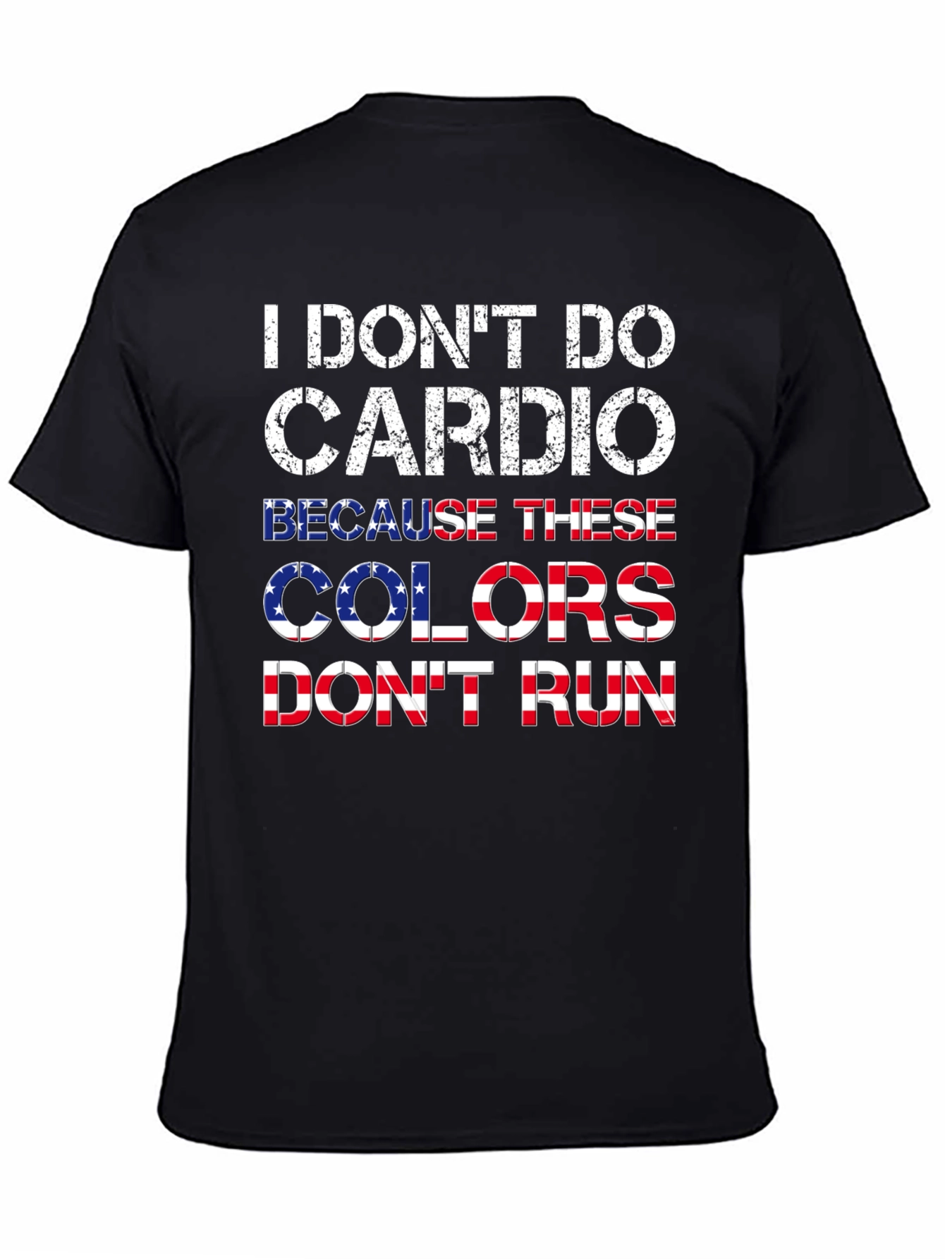 Black I Don't Do Cardio Patriotic T-Shirt view 4
