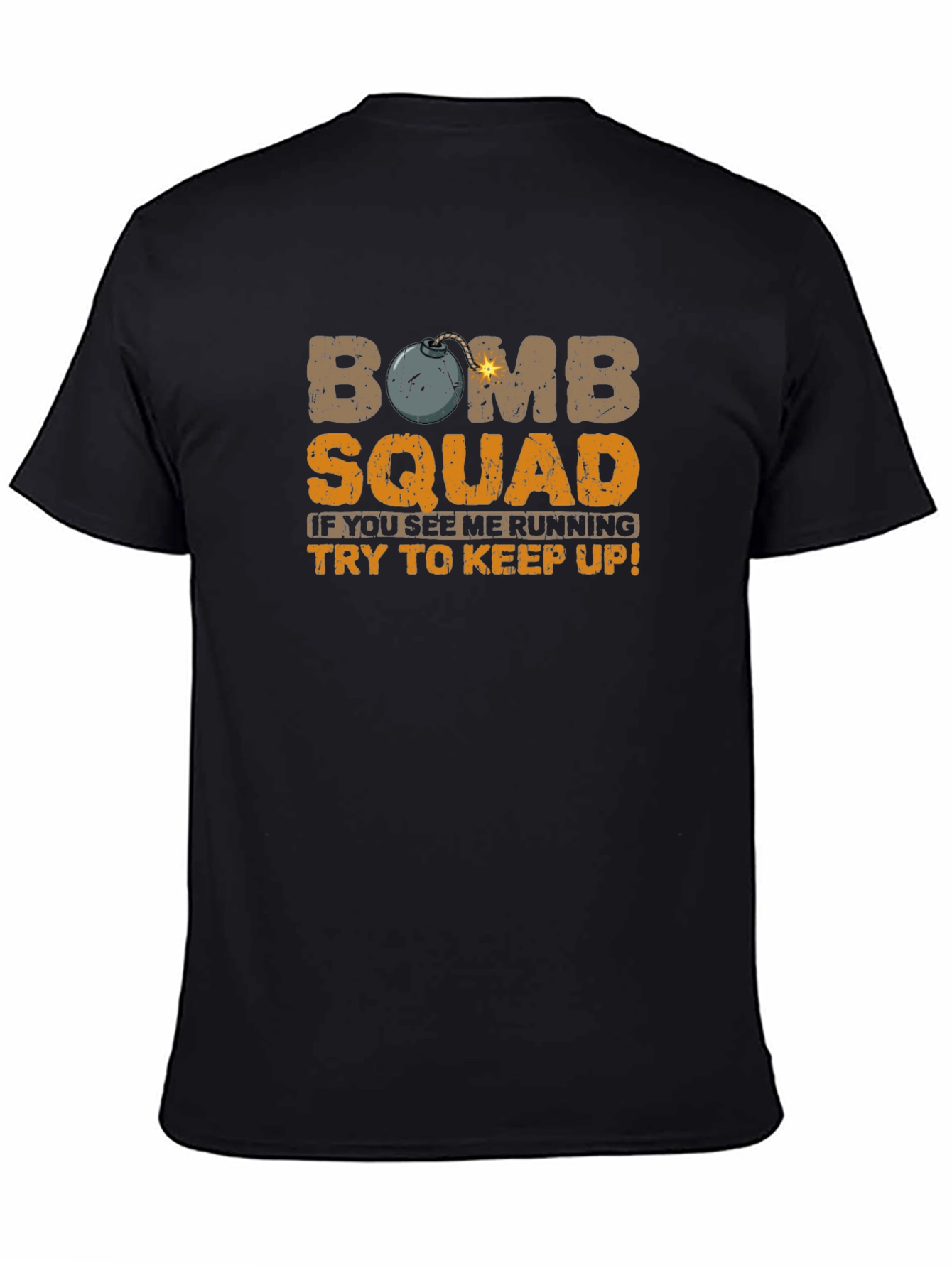 Black Bomb Squad T-Shirt - If You See Me Running! view 4