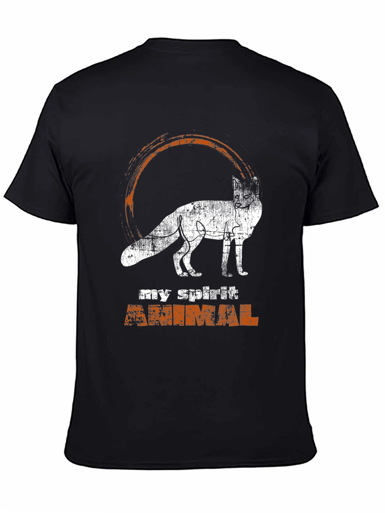 Black Spirit Animal Fox Graphic Tee - Black view 4