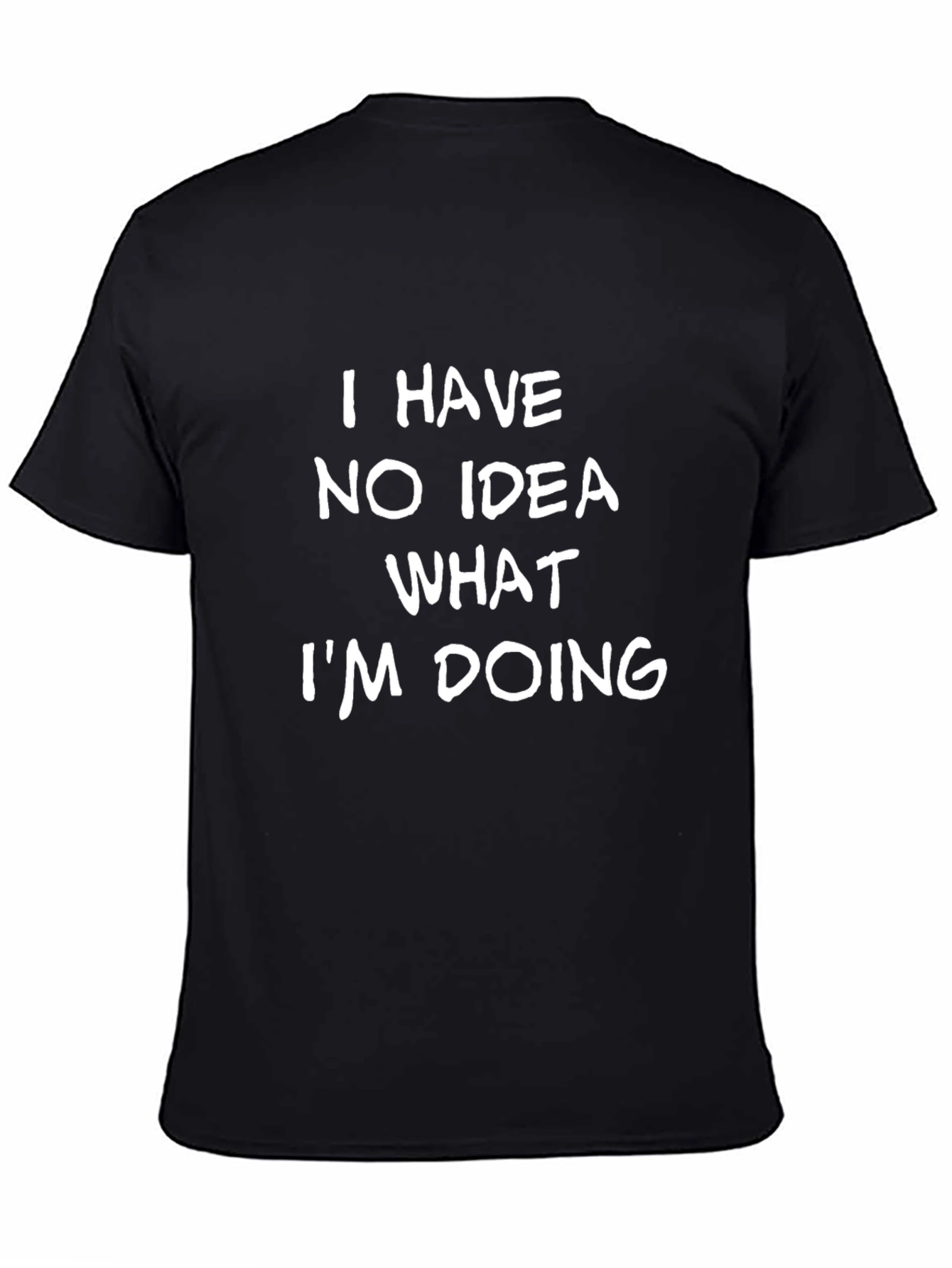 Black Funny 'No Idea' Graphic Tee - Black Cotton T-Shirt view 4