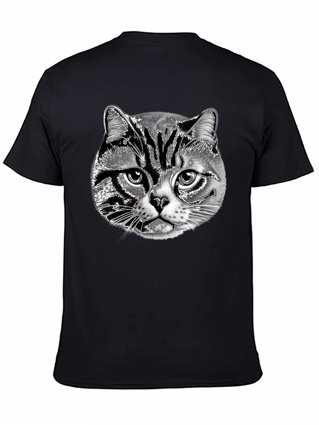 Black Cool Cat Graphic Black T-Shirt view 4