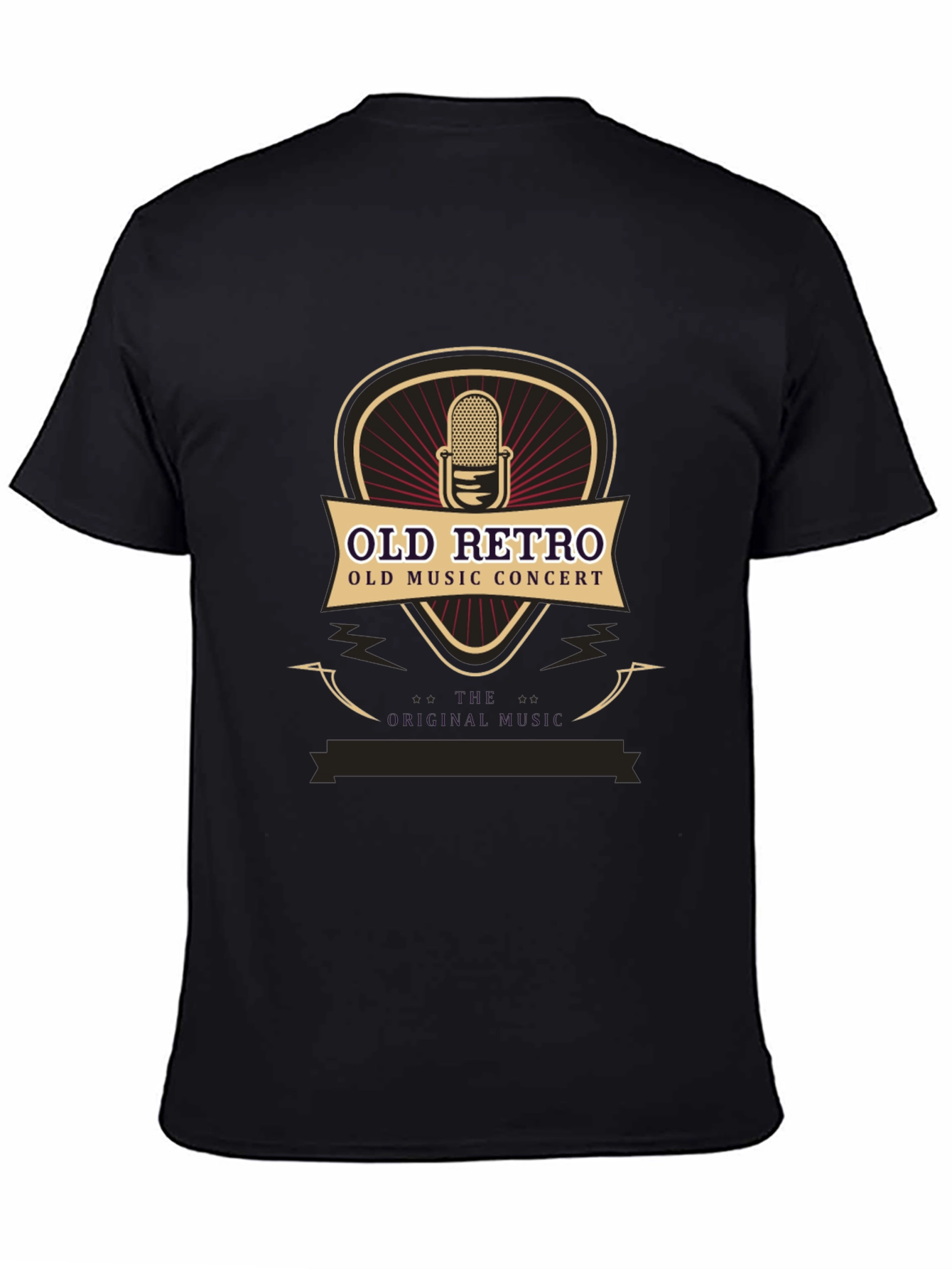 Black Vintage Retro Music Concert T-Shirt view 4