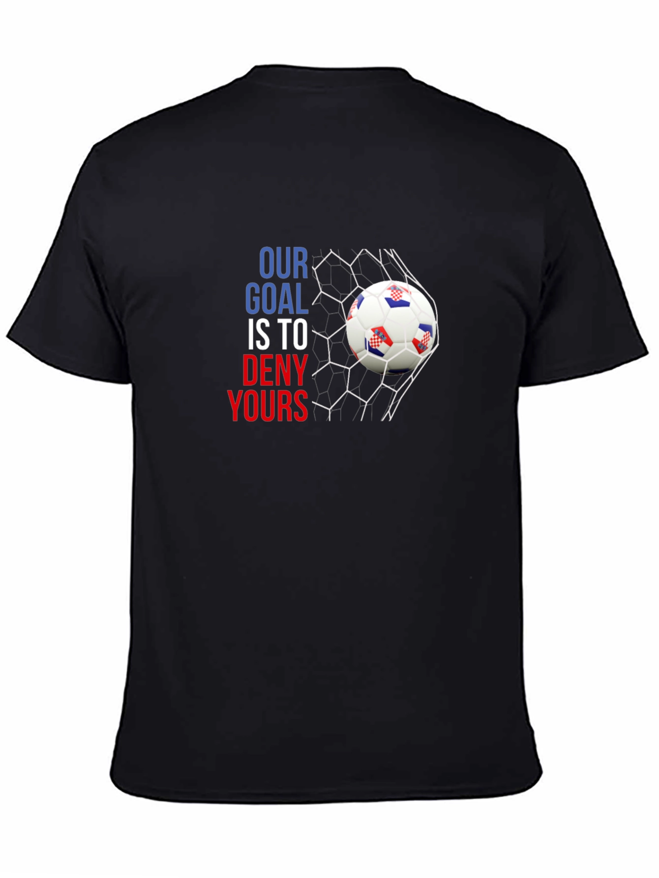 Black Croatian Soccer Goal T-Shirt view 4