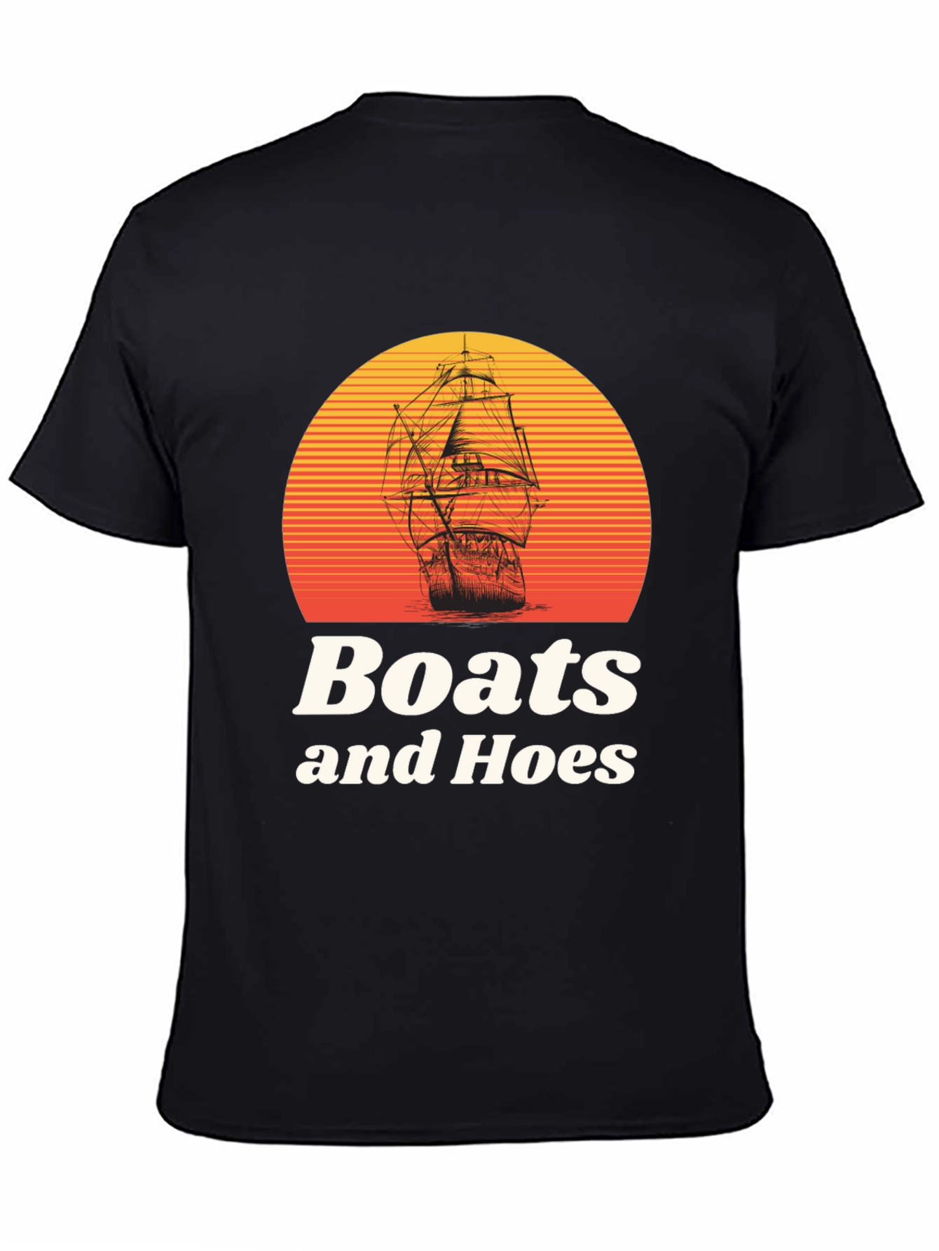 Black Boats and Hoes Graphic T-Shirt view 4