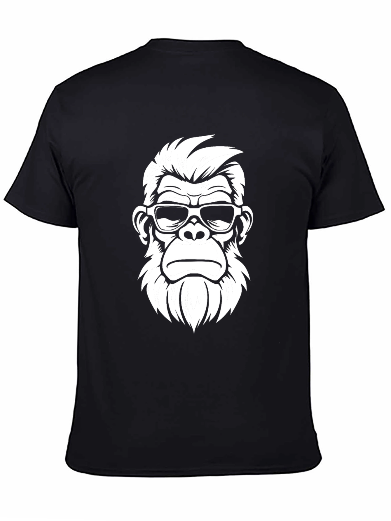 Black Cool Ape Graphic Tee - Black Cotton T-Shirt view 4