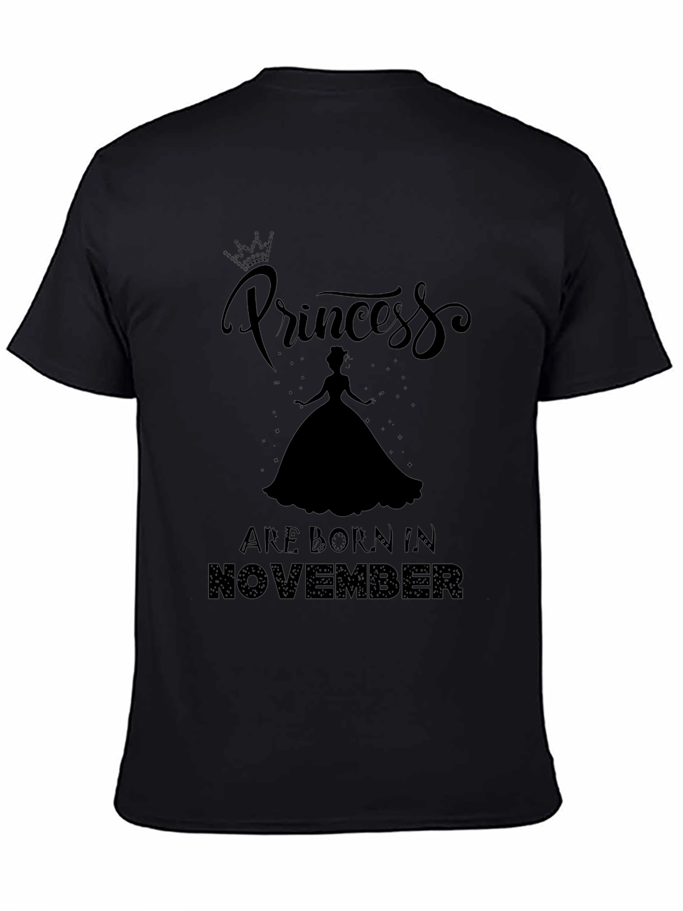 Princess Born in November Black Graphic Tee - 4