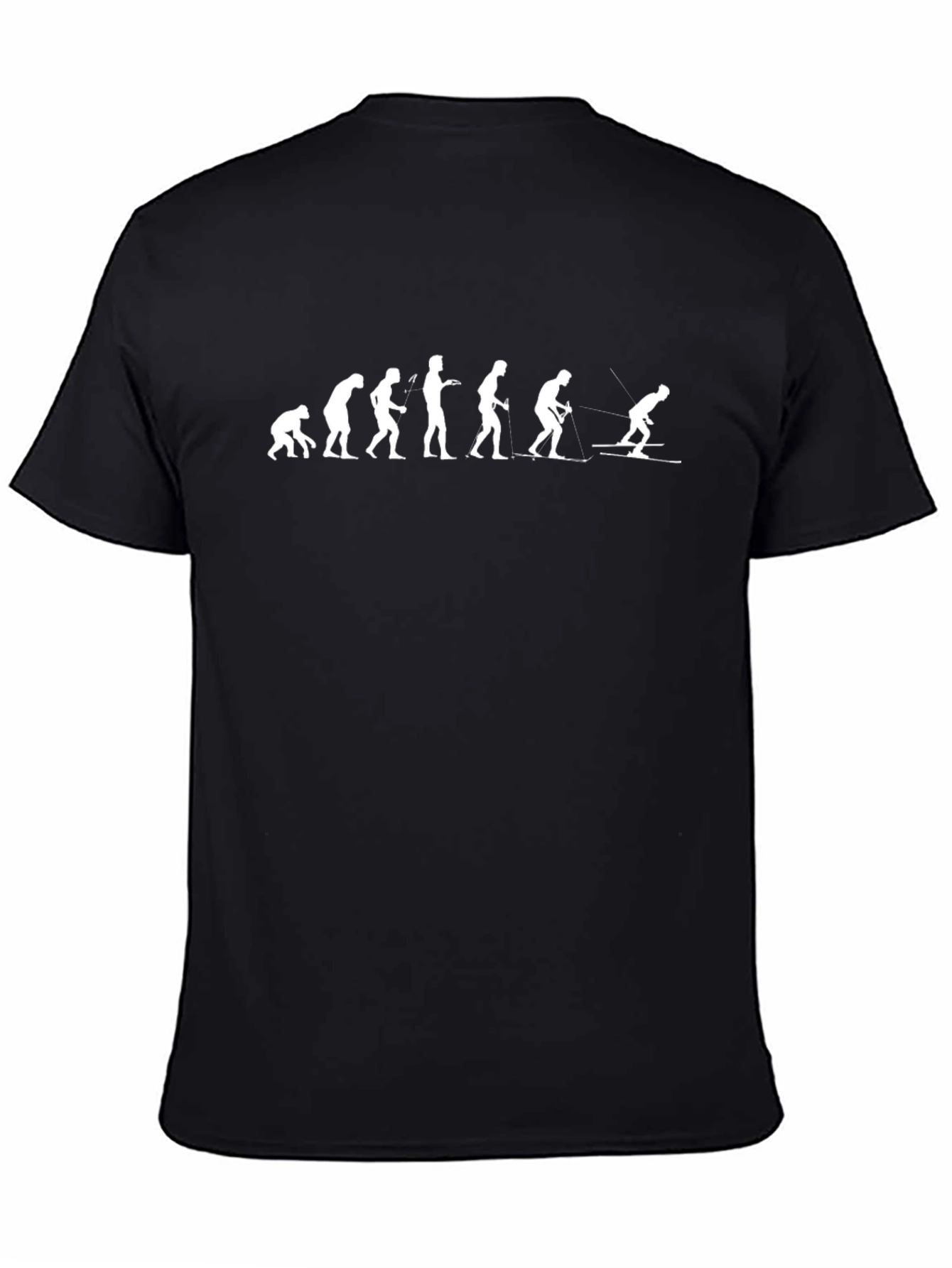 Black Evolution of Skiing T-Shirt view 4