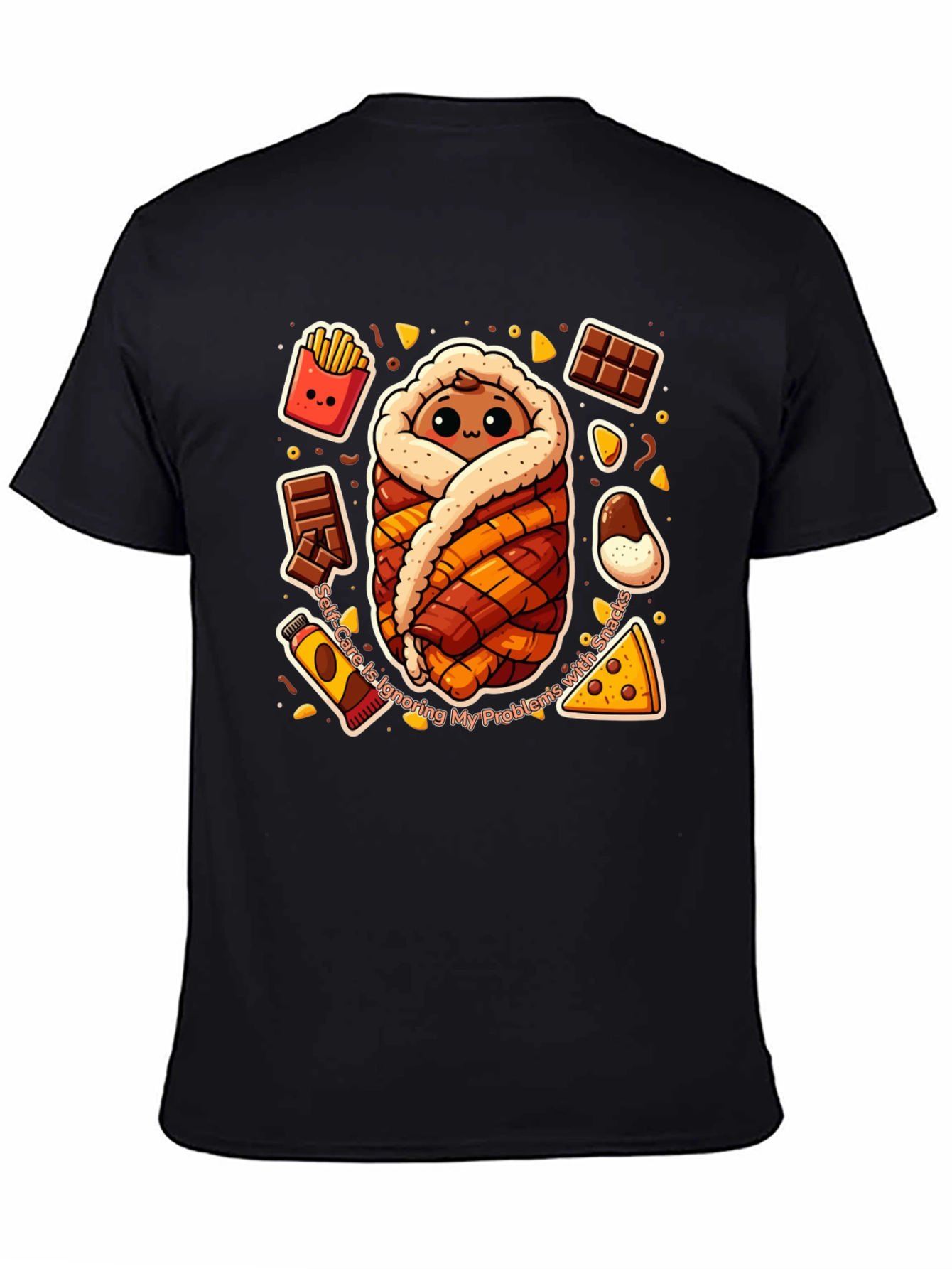 Black Snack Wrap T-Shirt Funny Graphic Tee view 4