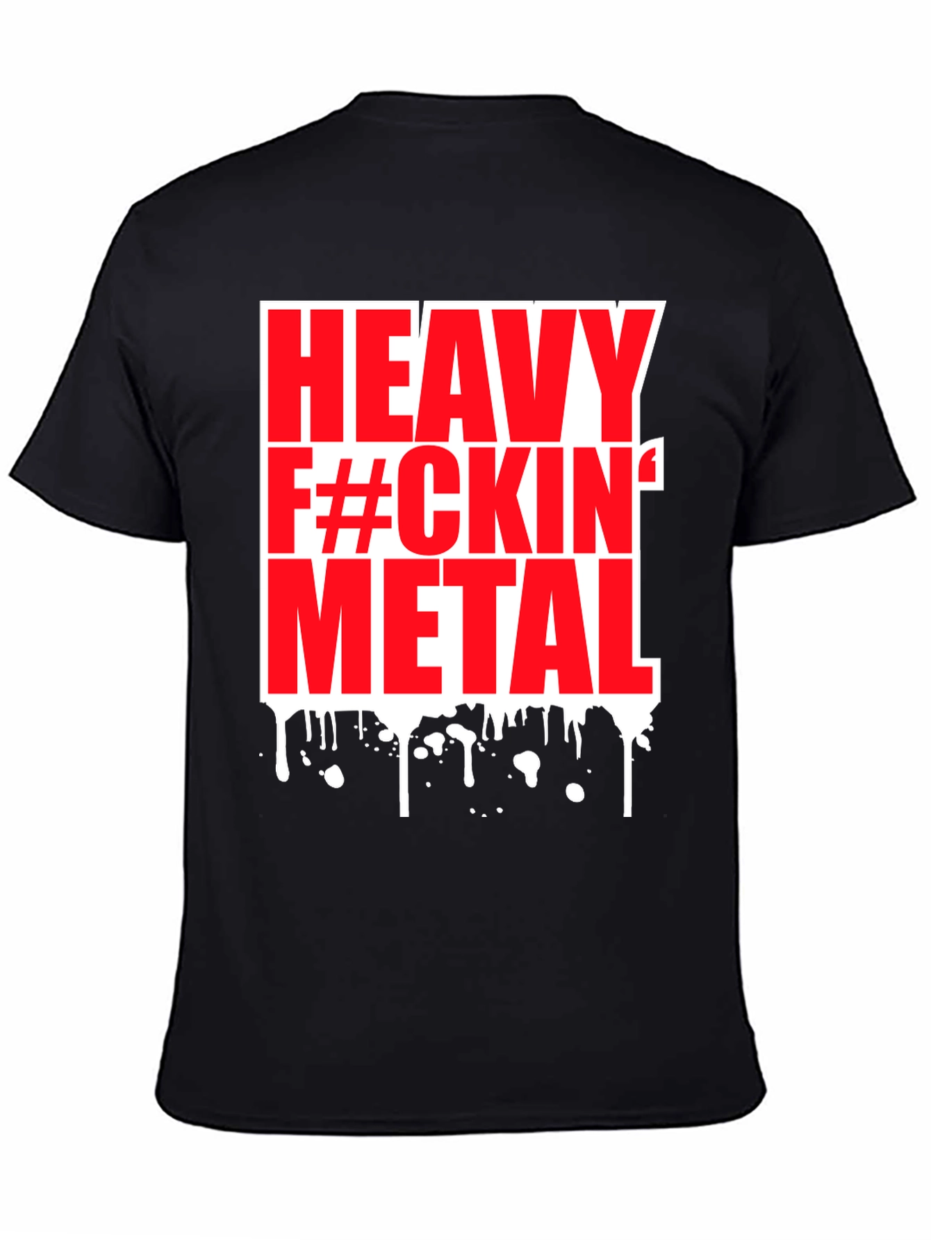Black Heavy Metal Graphic Tee - Black Cotton T-Shirt view 4