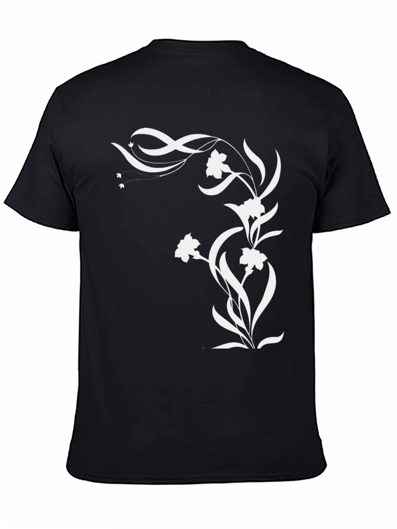 Floral Graphic Black T-Shirt - Stylish Men's Tee - 4