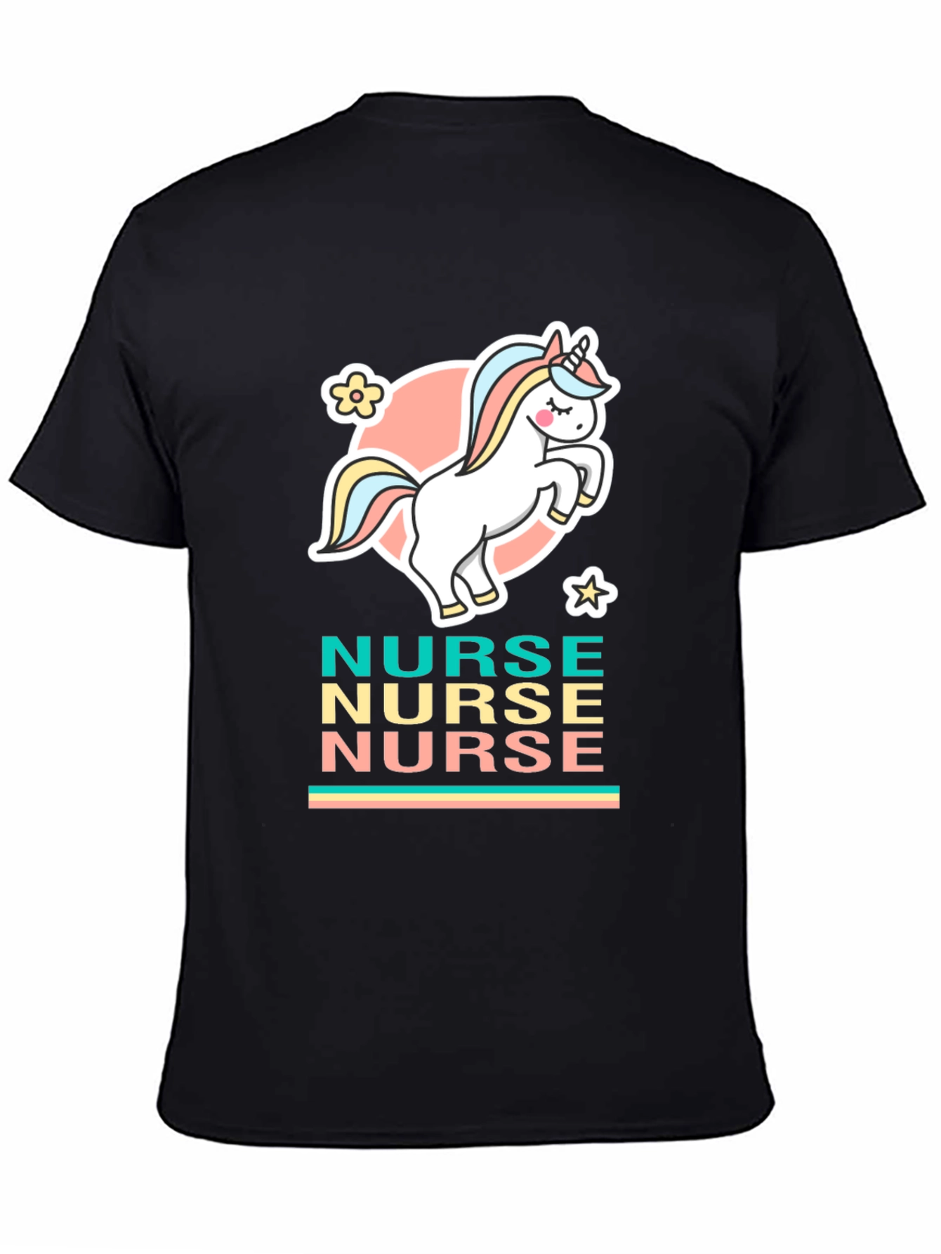 Black Unicorn Nurse T-Shirt - Cute & Comfy Cotton Tee view 4