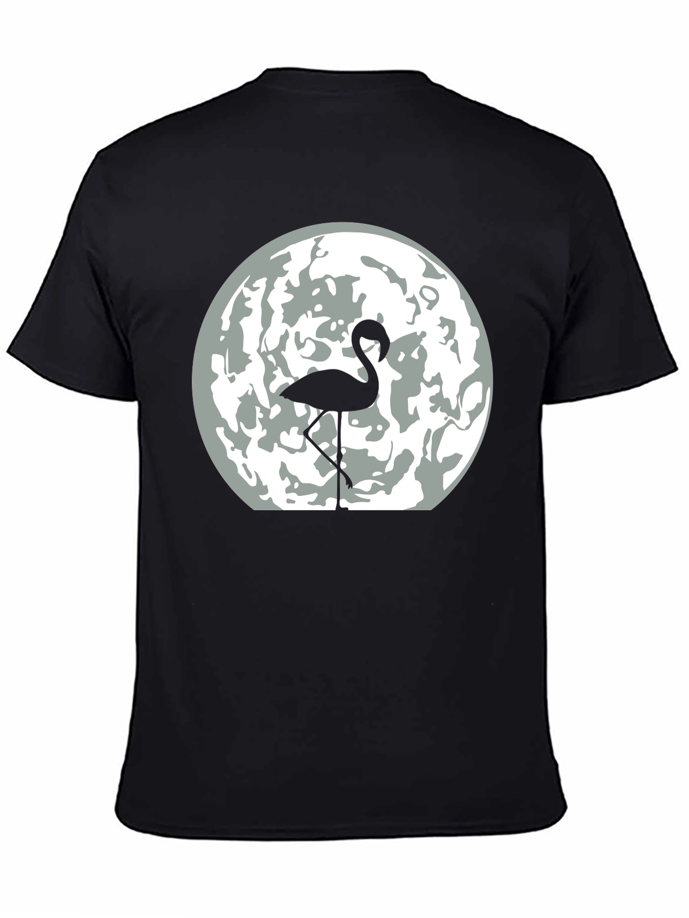Black Flamingo Moon Graphic Tee - Men's Black T-Shirt view 4