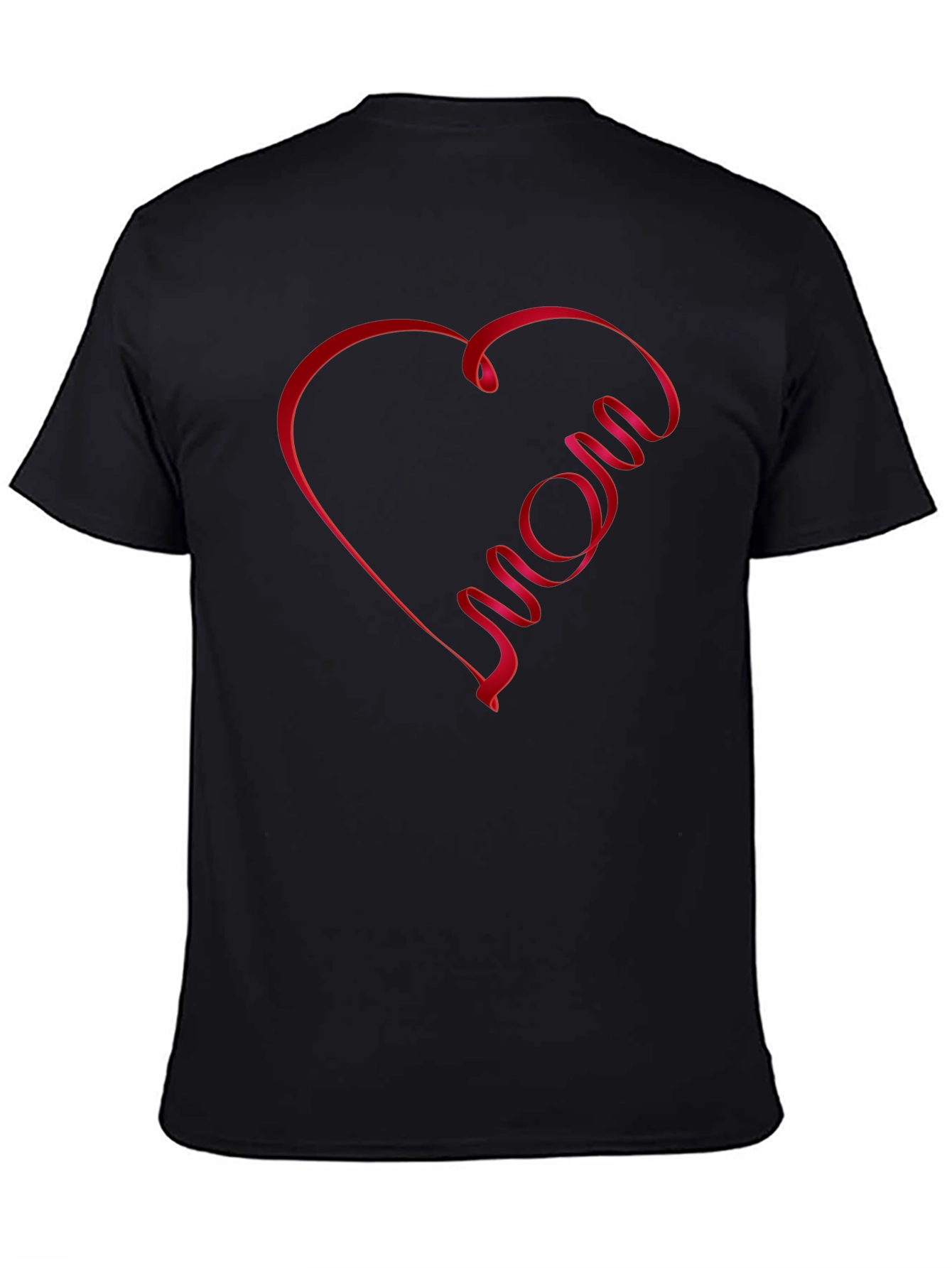 Black Mom Heart Graphic T-Shirt - Black Casual Tee view 4