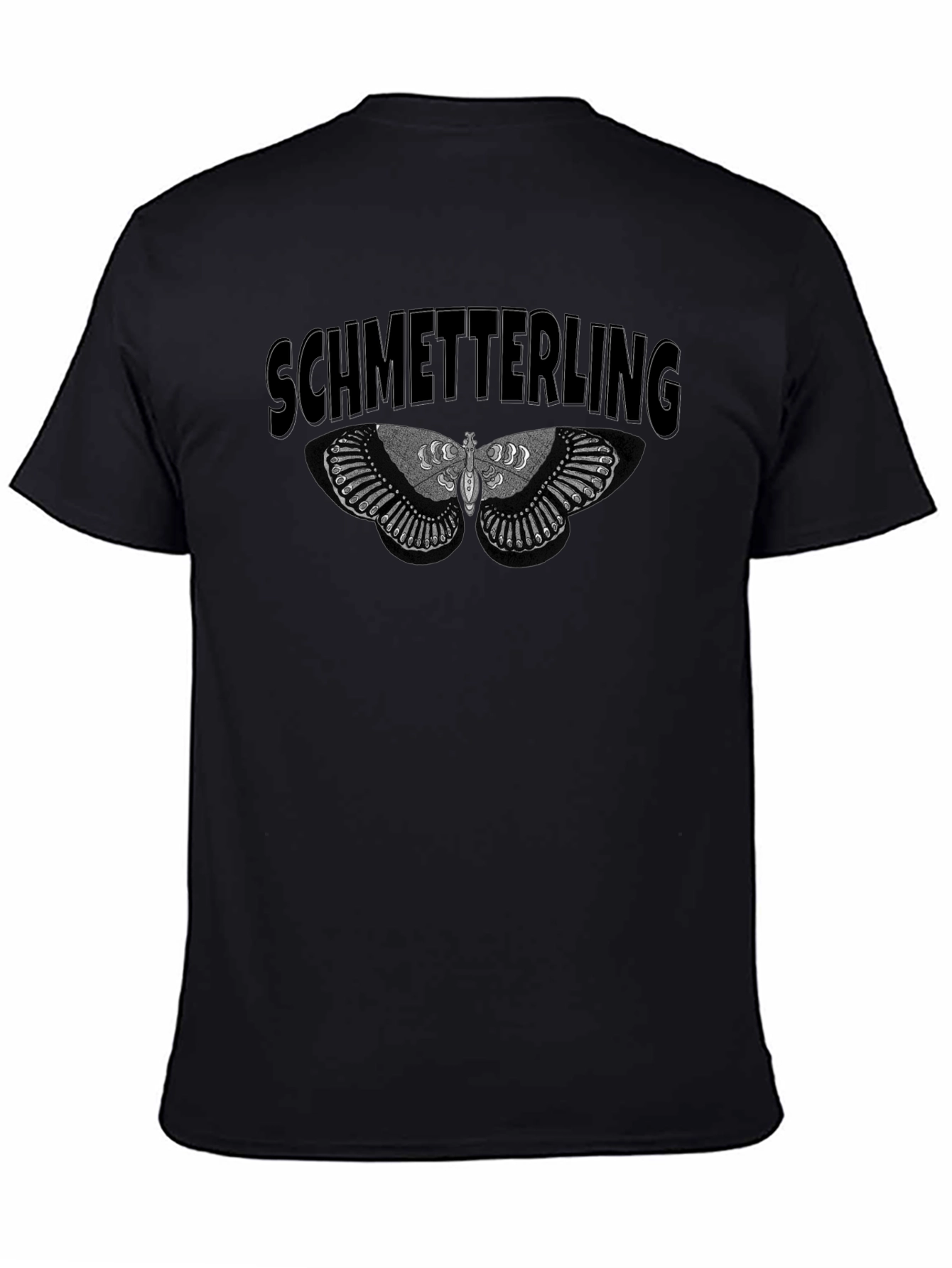 Black Schmetterling Butterfly Graphic Black T-Shirt view 4