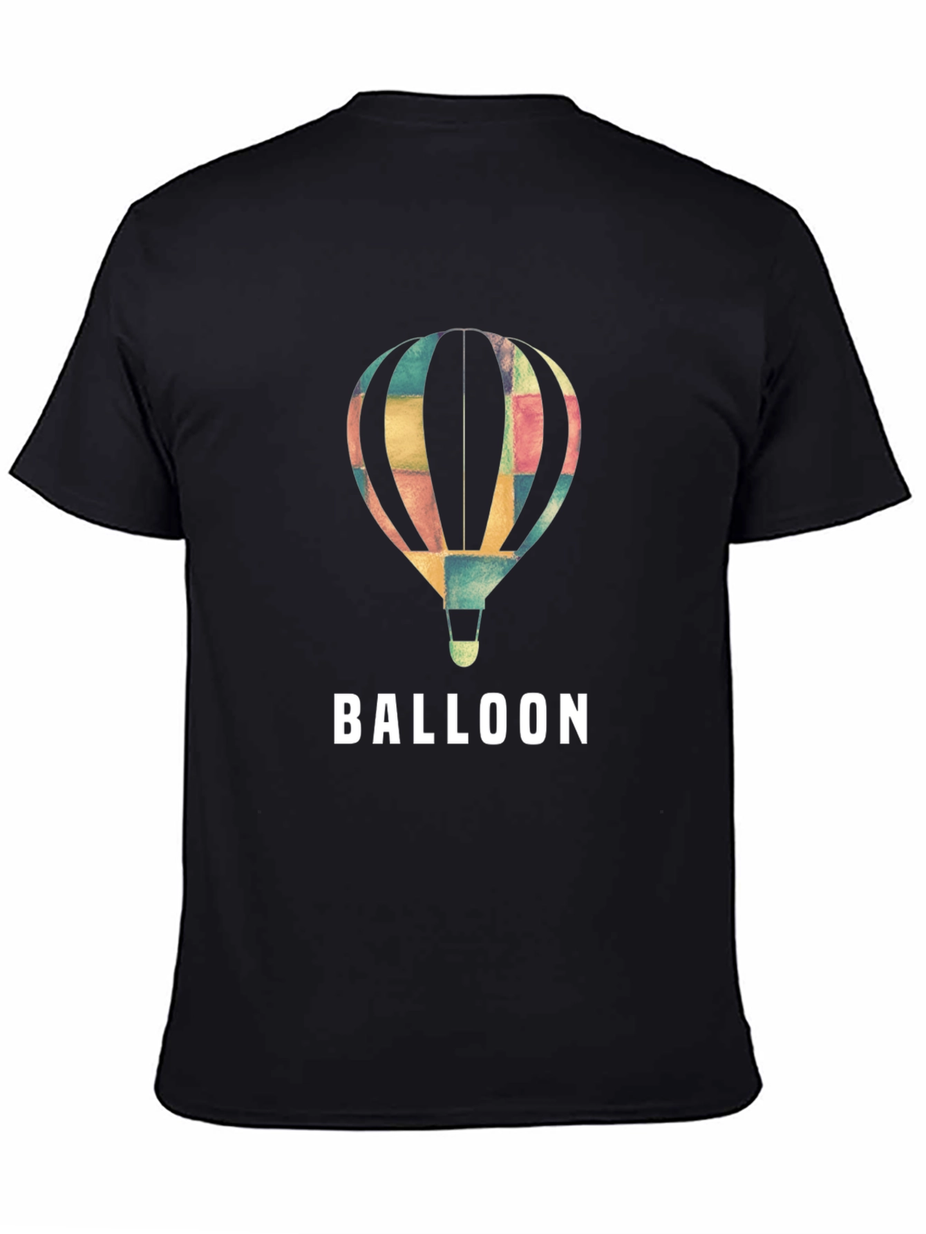 Black Colorful Hot Air Balloon Graphic Tee - Unisex view 4