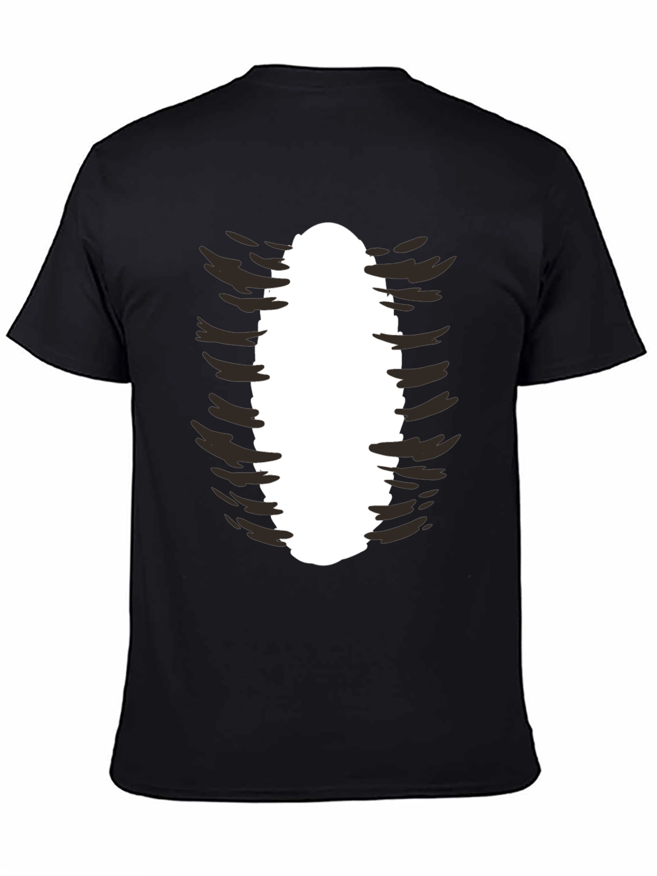 Black Ripped Rib Cage Graphic Tee - Black T-Shirt view 4