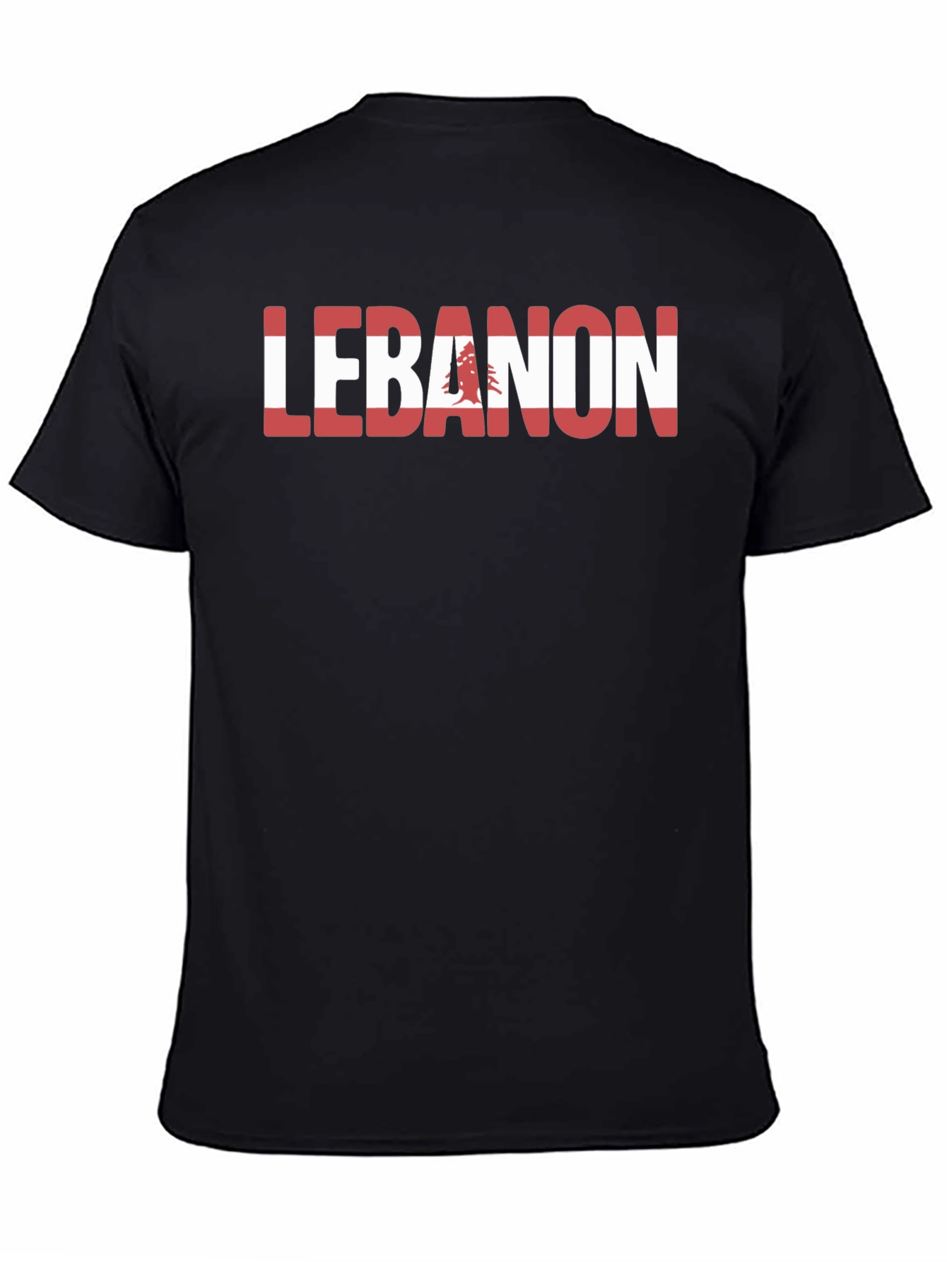 Black Lebanon Flag T-Shirt - National Pride view 4