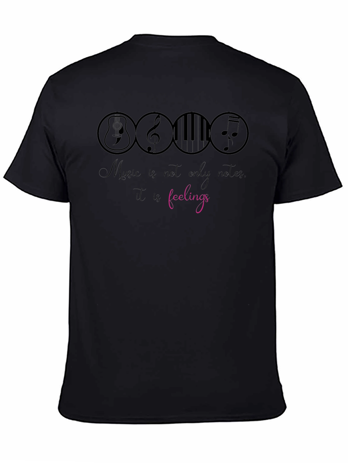 Black Music Feelings Graphic T-Shirt view 4