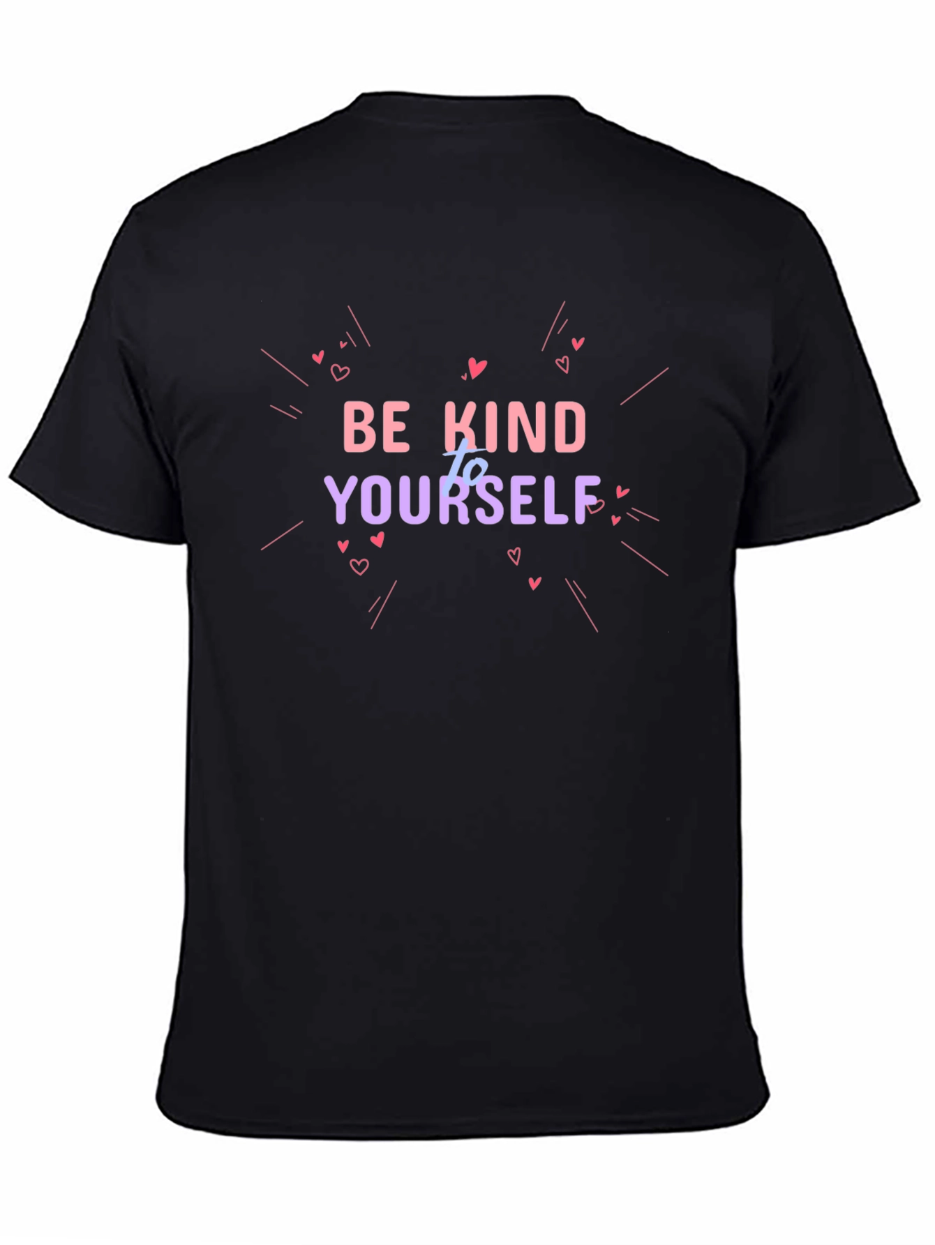 Black Be Kind to Yourself Graphic Tee - Stylish Black Shirt view 4