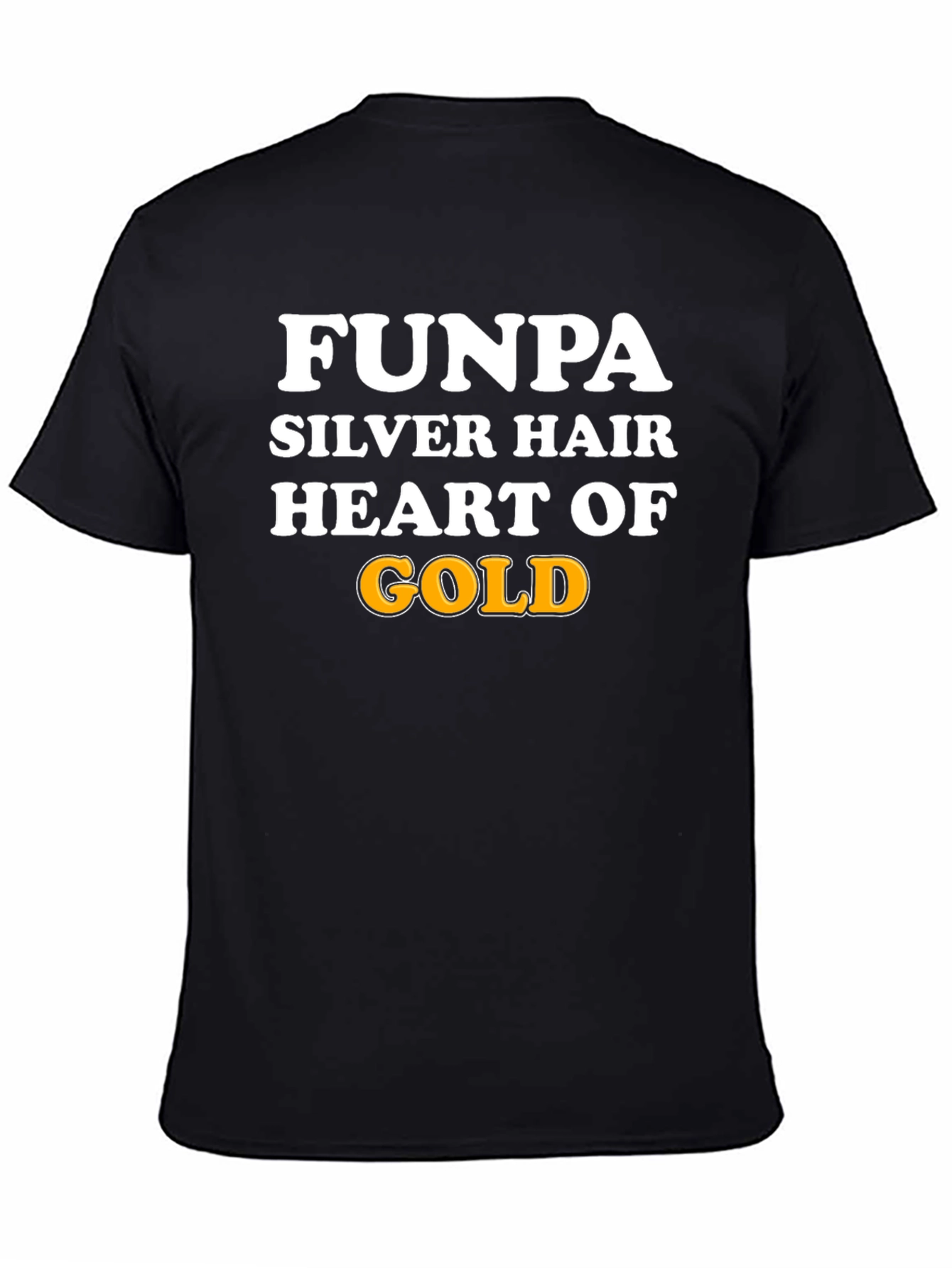 Black FUNPA Silver Hair Heart of Gold Graphic T-Shirt view 4