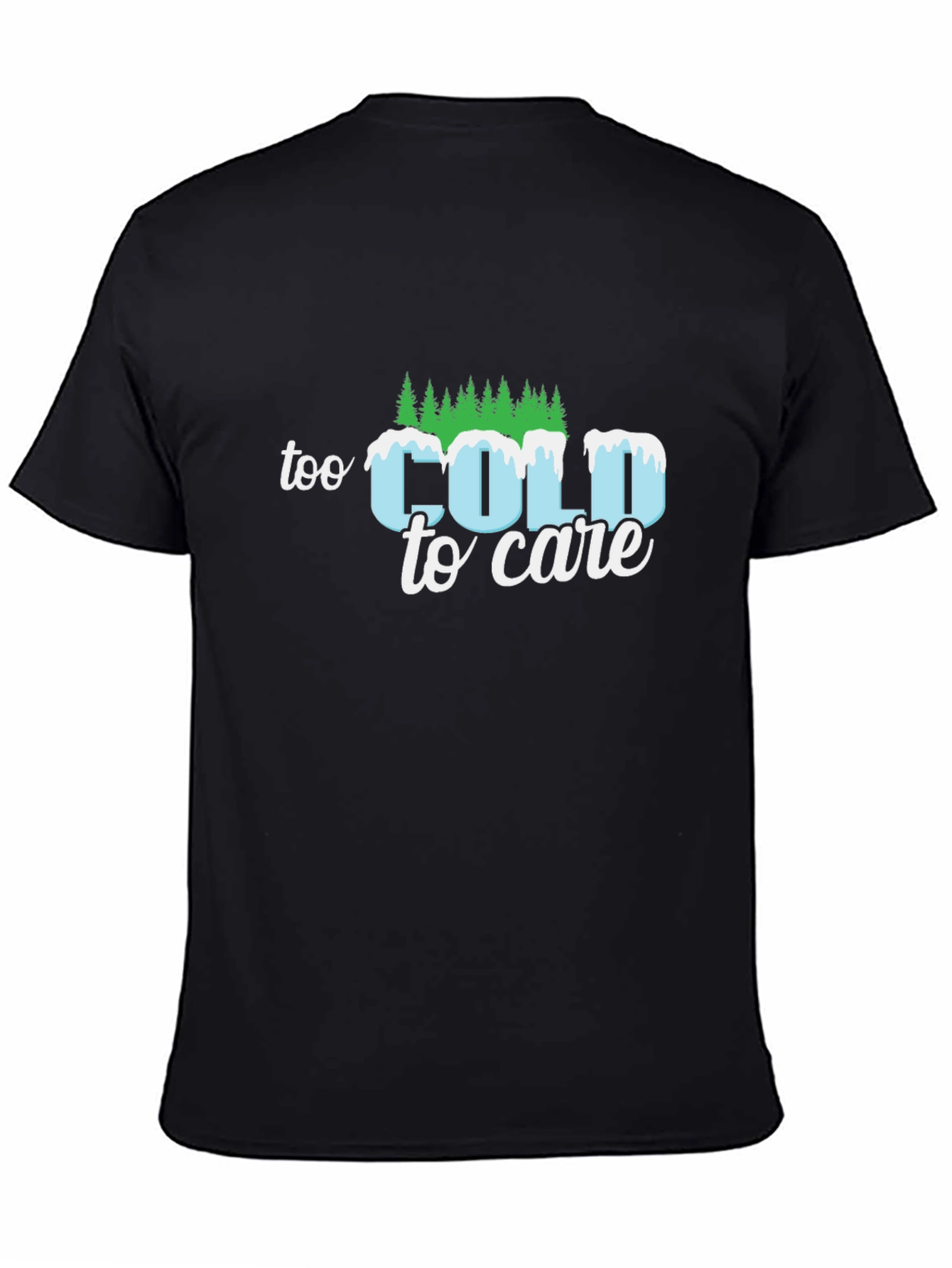 Black Too Cold to Care Graphic Tee view 4