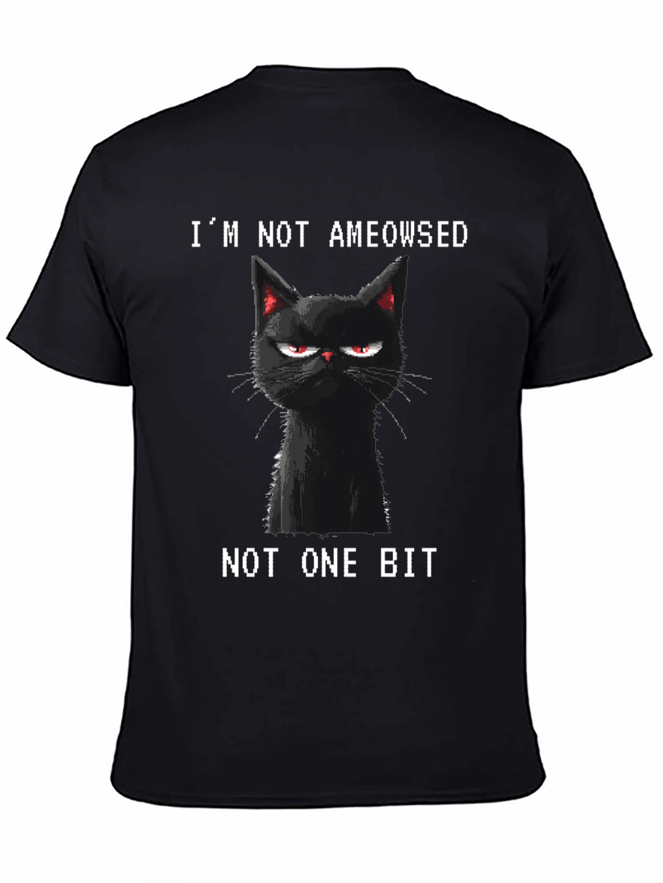 Black Grumpy Cat T-Shirt - I'm Not Ameowsed view 4