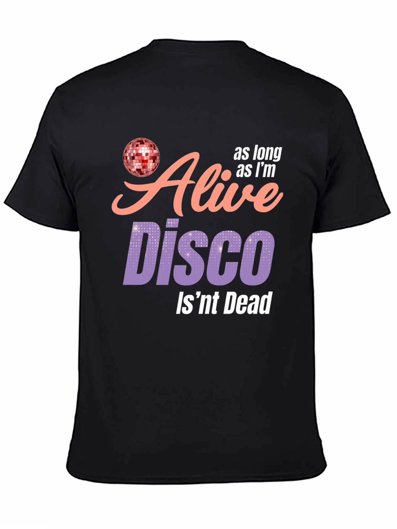 Black Alive Disco T-Shirt - Disco Ball Graphic Tee view 4