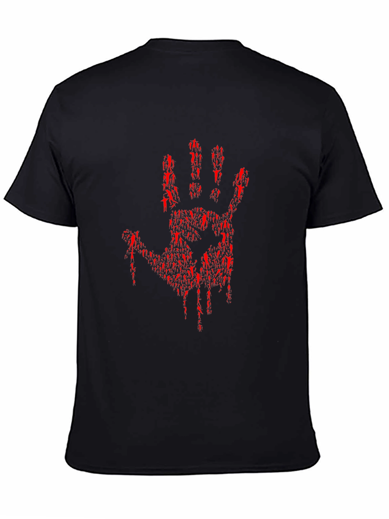 Bloody Hand Print Graphic Tee - Black - 4
