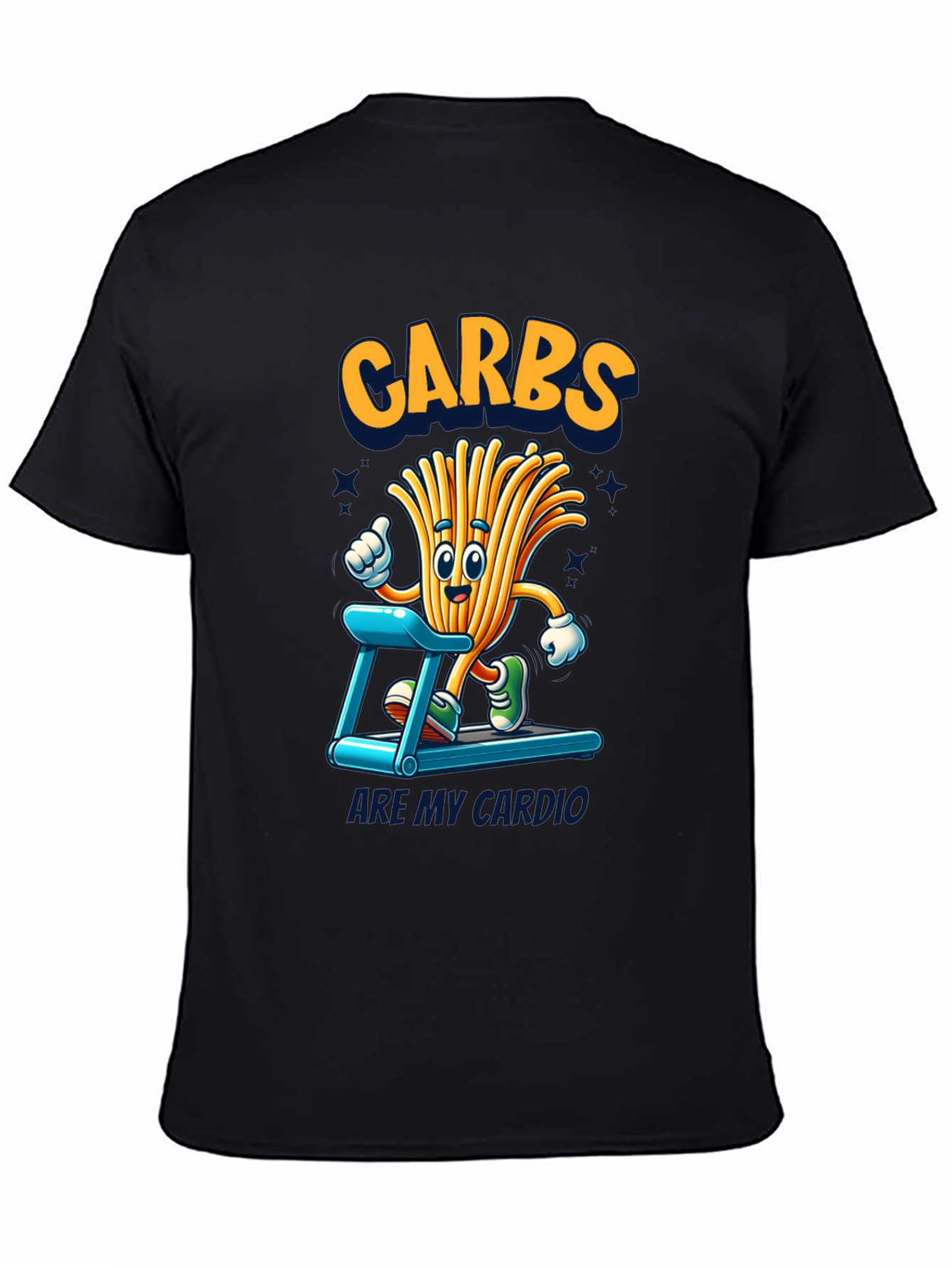 Black Carbs Are My Cardio Funny T-Shirt view 4