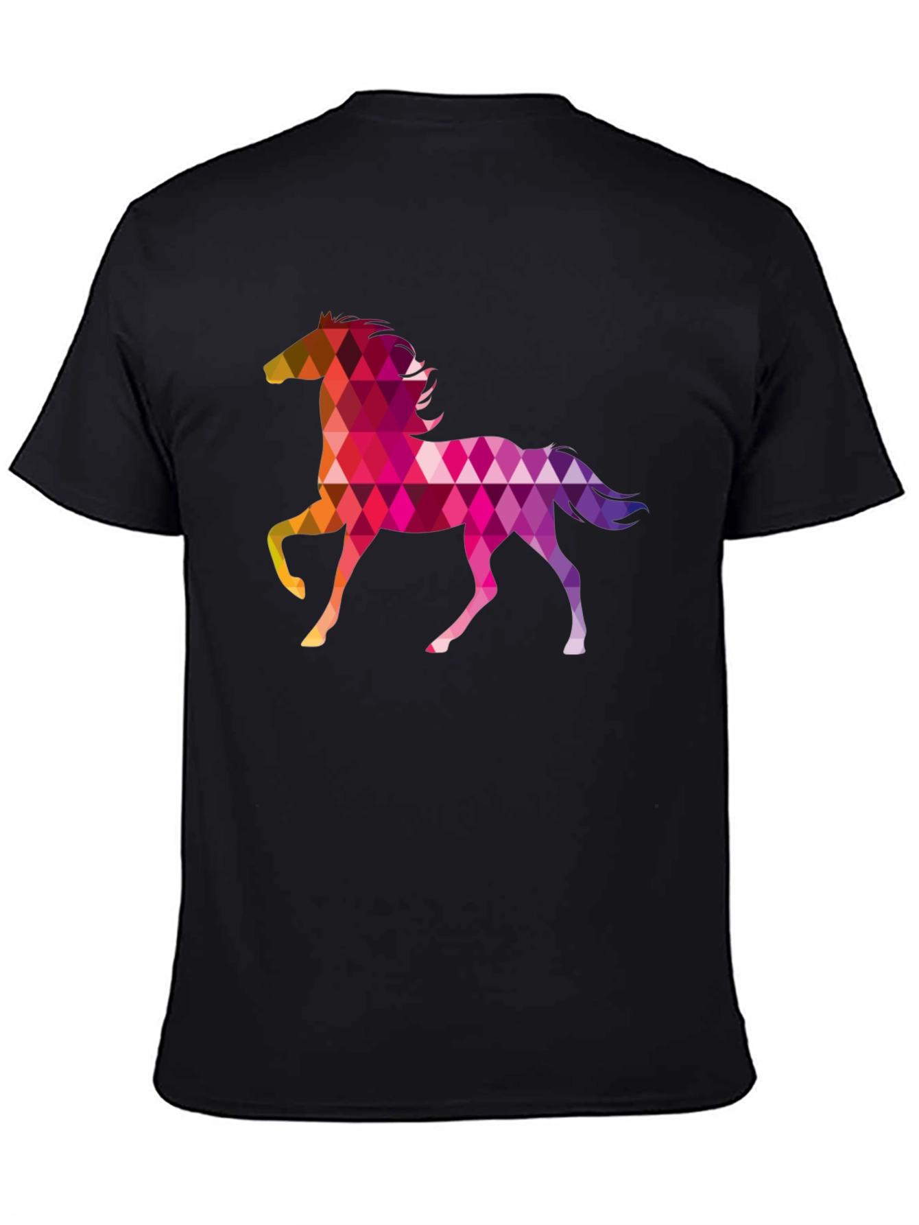 Black Geometric Horse T-Shirt view 4