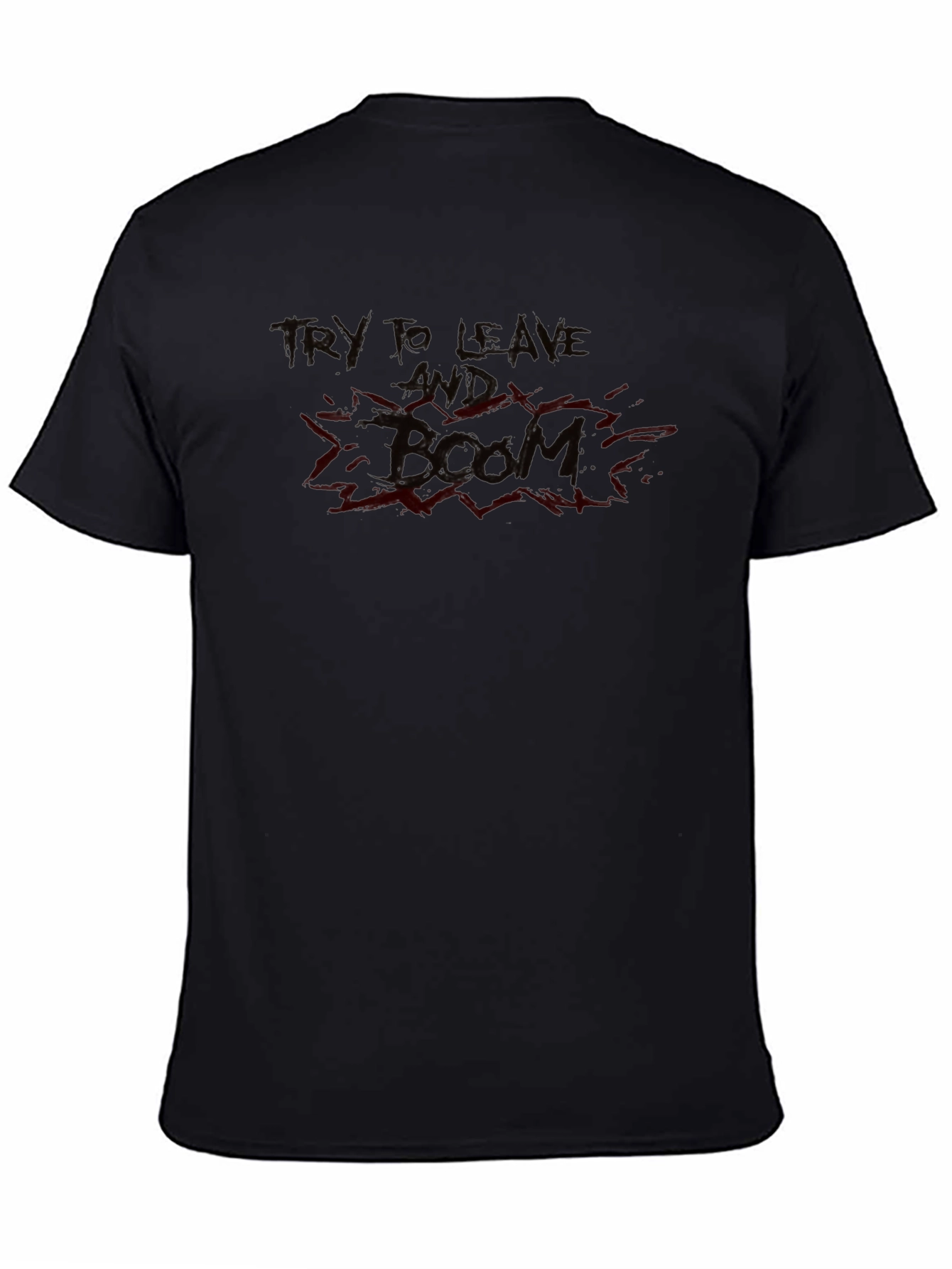 Black Try to Leave Boom Graphic Tee - Black view 4