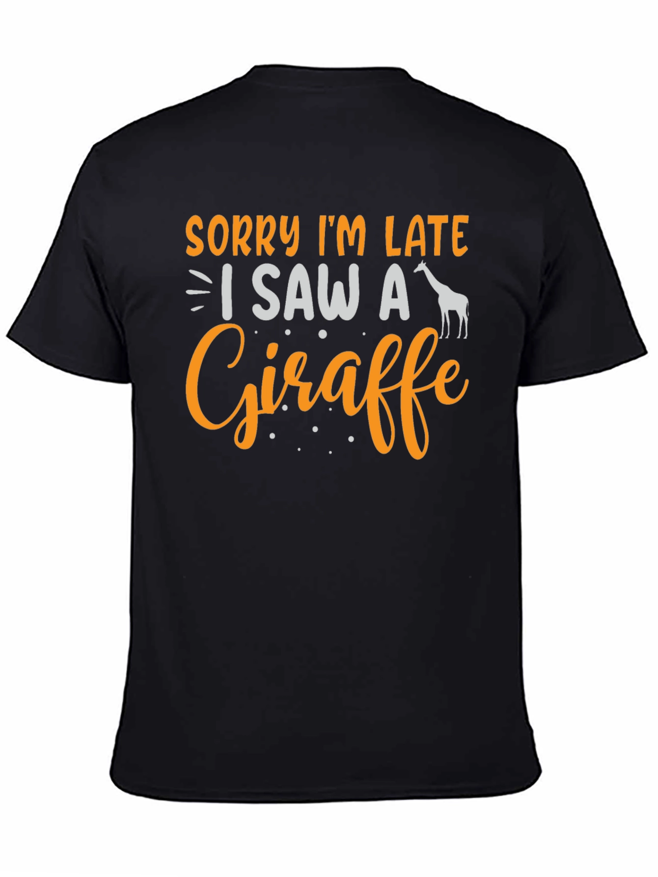 Black Sorry I'm Late Giraffe Graphic Tee view 4