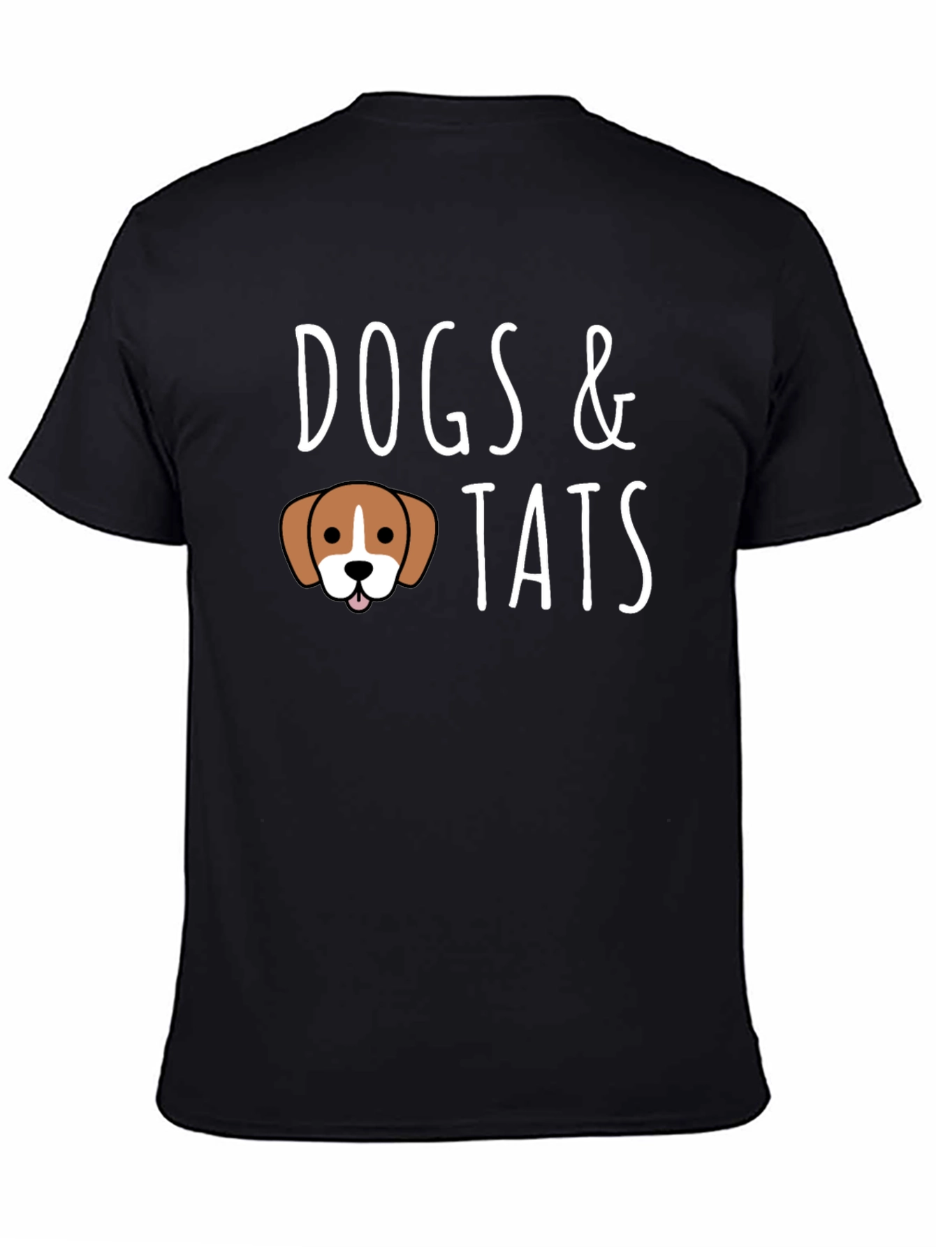 Black Dogs & Tats Graphic T-Shirt - Soft Cotton Crew Neck view 4