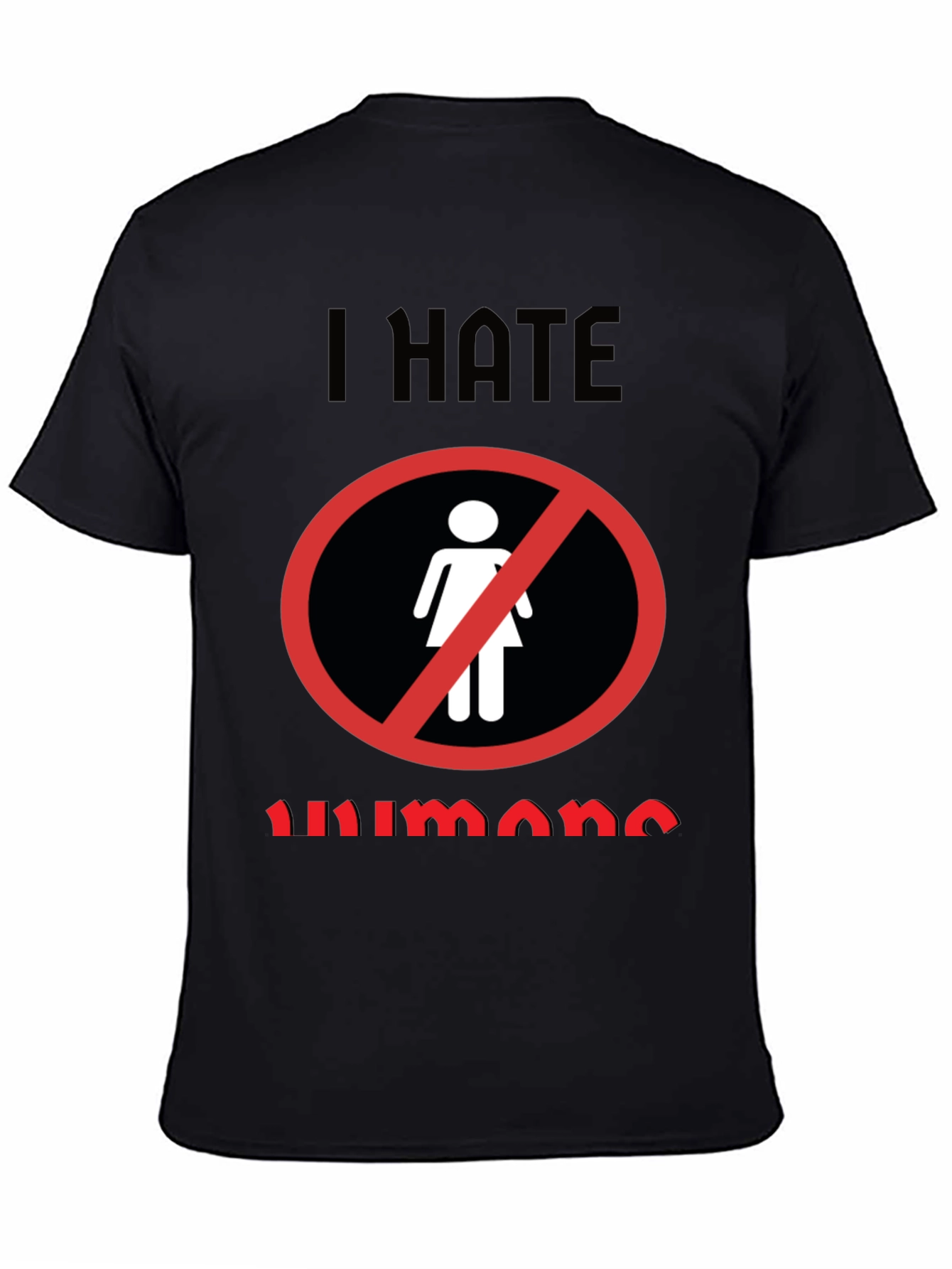 Black I Hate Humans Graphic Novelty T-Shirt view 4