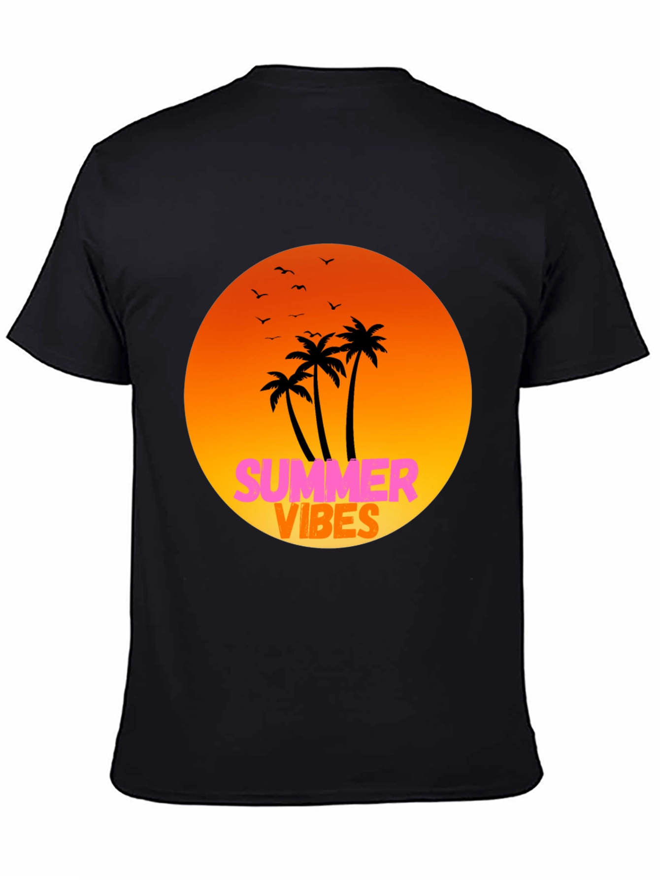 Black Summer Vibes Graphic Tee - Relaxed Fit view 4